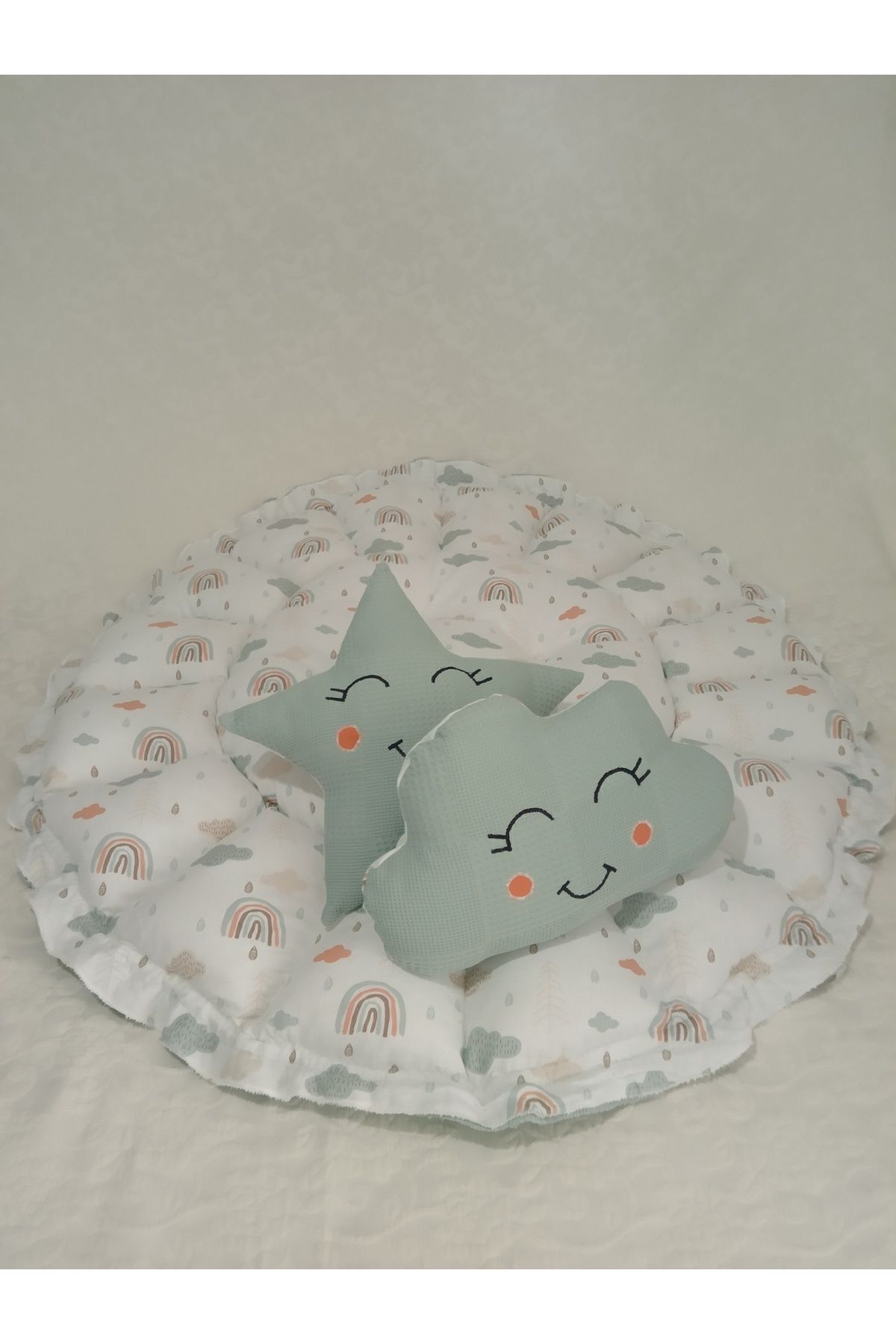 Wenaris 17 parçalık yuvarlak babynest seti ( muslin ve waffle pike kumaşları) fotoğrafı 7 (önizleme)