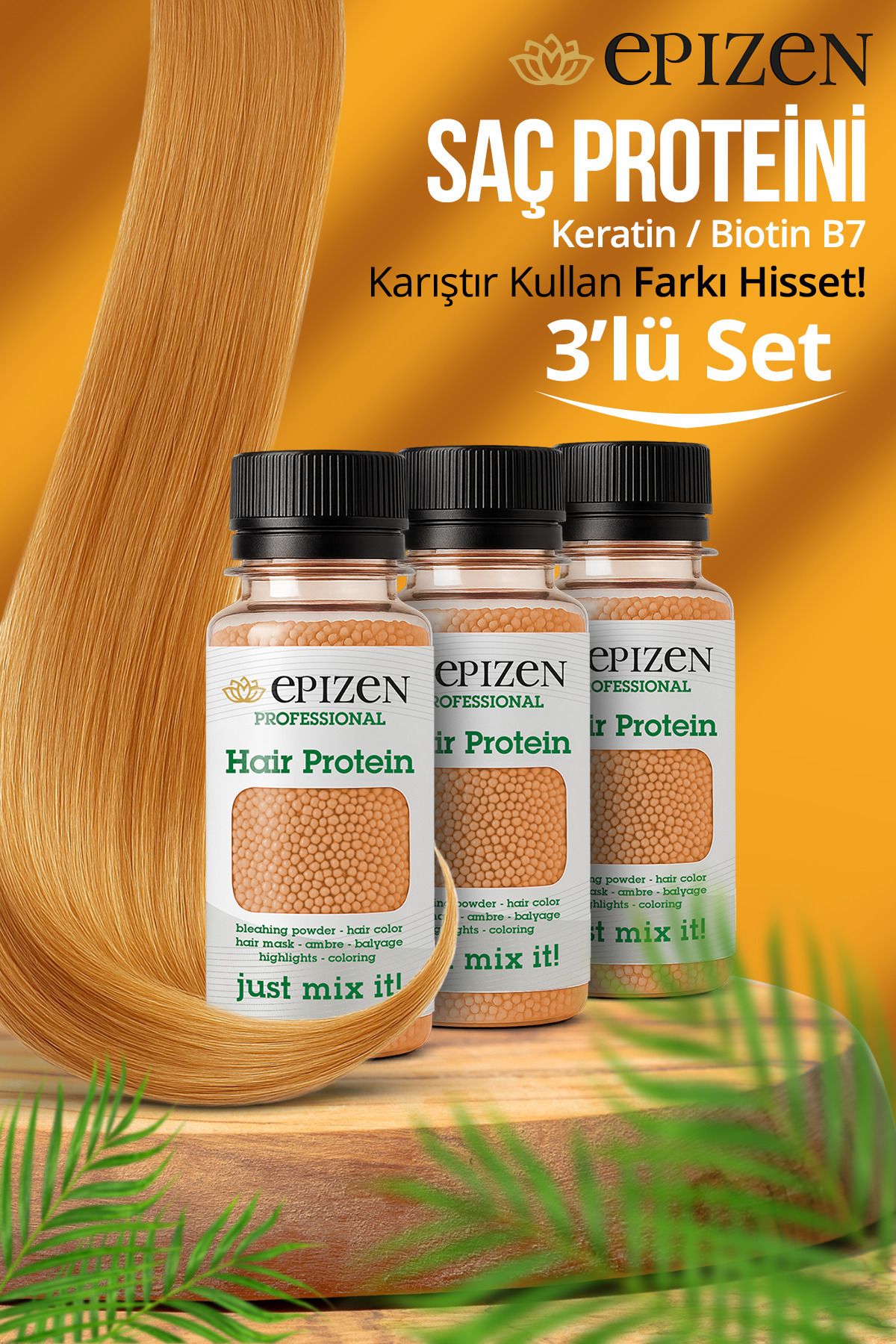 EPİZEN 3 lü Saç Bakım Proteini / Yıpranmalara Ve Dökülmelerde / Saç Açma Ve Boya İşlemlerinde Mucize Ürün