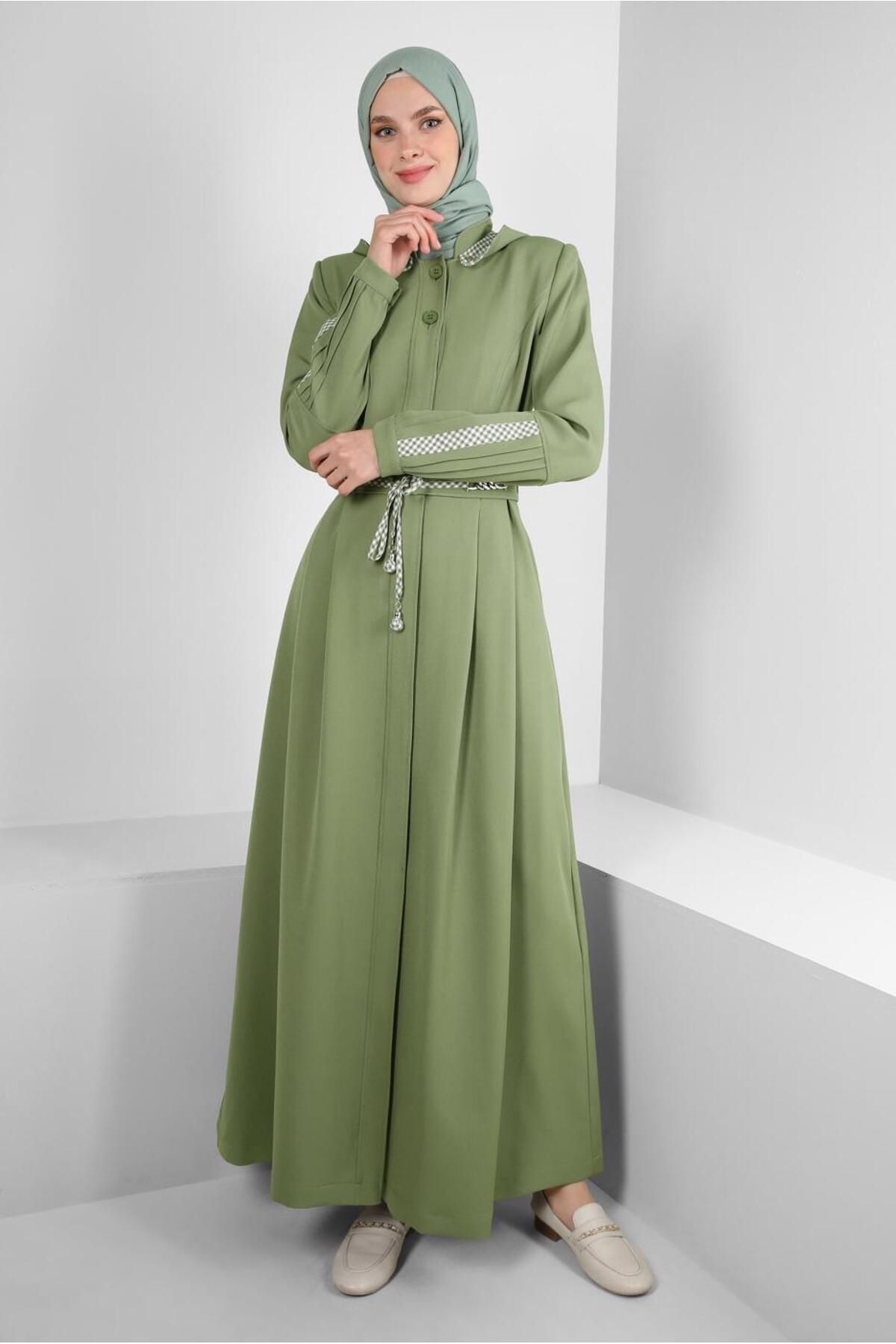 کت کمربند کلاهدار 10759 Alvina