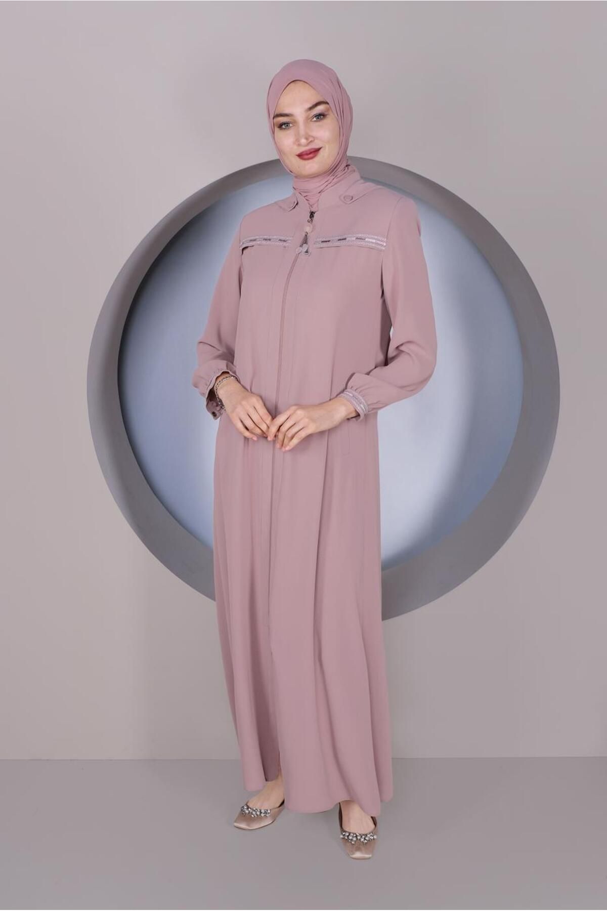 مانتو کلاهدار زیپی دار 10363 Alvina