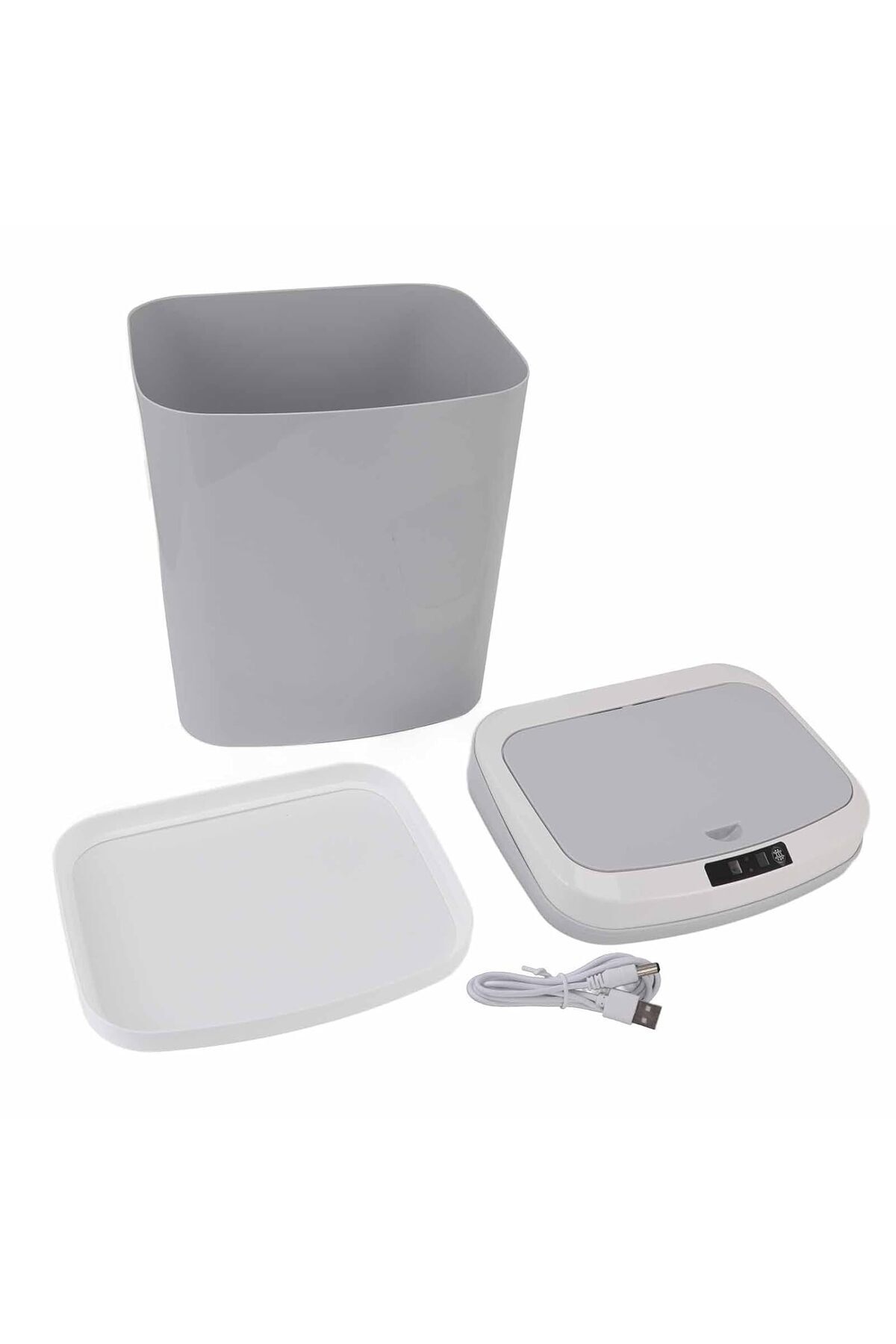 COOYA-Wastebasket, 16 Litre, Fully Automatic, With Lid, For Home\kitchen\bedroom\dormitory, Grey 6