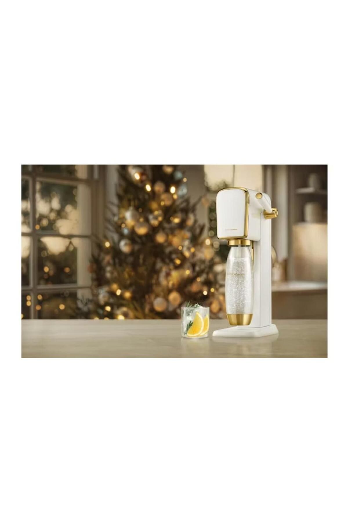 sodastream-SodaStream Art Soda Maker, Carbonation Bottle + CO2 Cylinder (White/Gold) 6