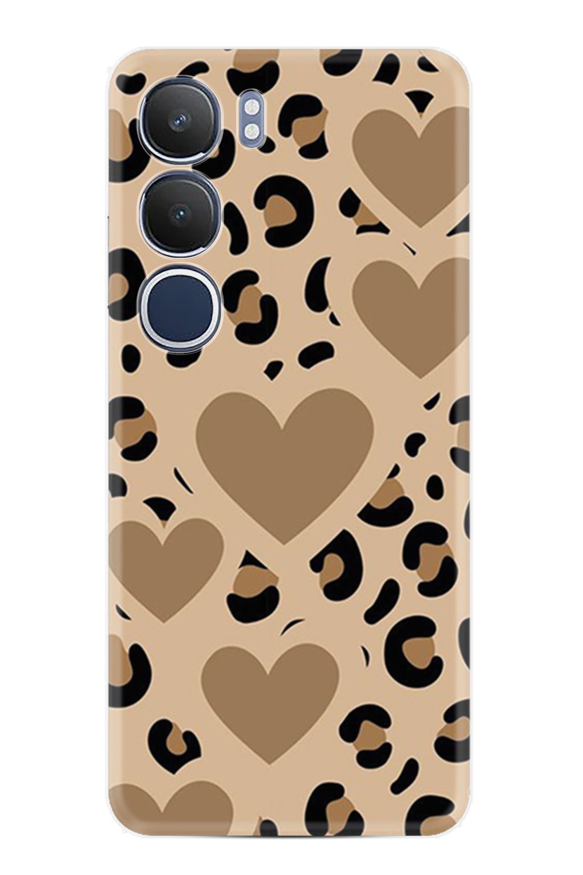 Kılıfland Vivo Y19S Kılıf Boutique Baskılı Resimli Leopar Kalp Pcode -068