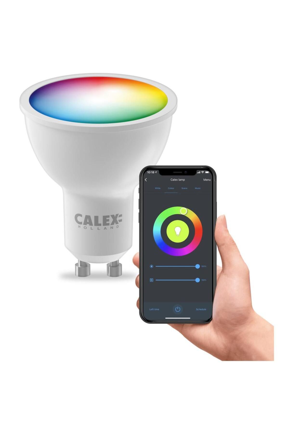 Calex-Calex smart RGB LED bulb, Wi-Fi, Bluetooth, GU10, 4.9W, 345 lm, white and colored light 2