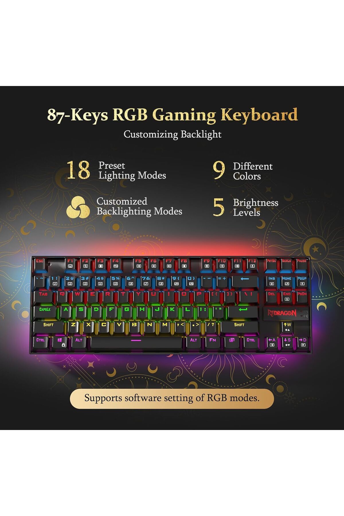REDRAGON-لوحة مفاتيح الألعاب الميكانيكية K552 RGB (مفاتيح حمراء) 4