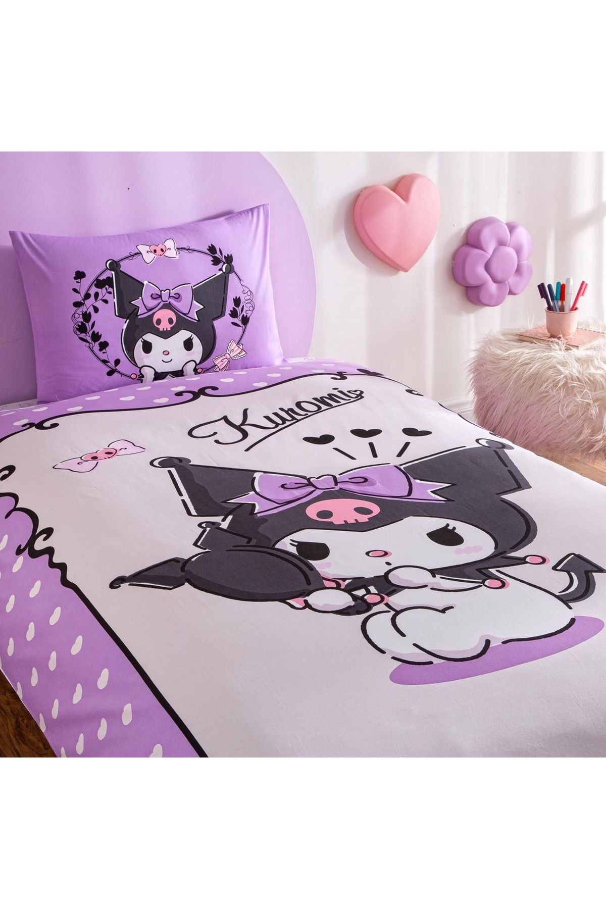 Taç-Taç Licensed Kuromi Single Cotton Duvet Cover Set 2