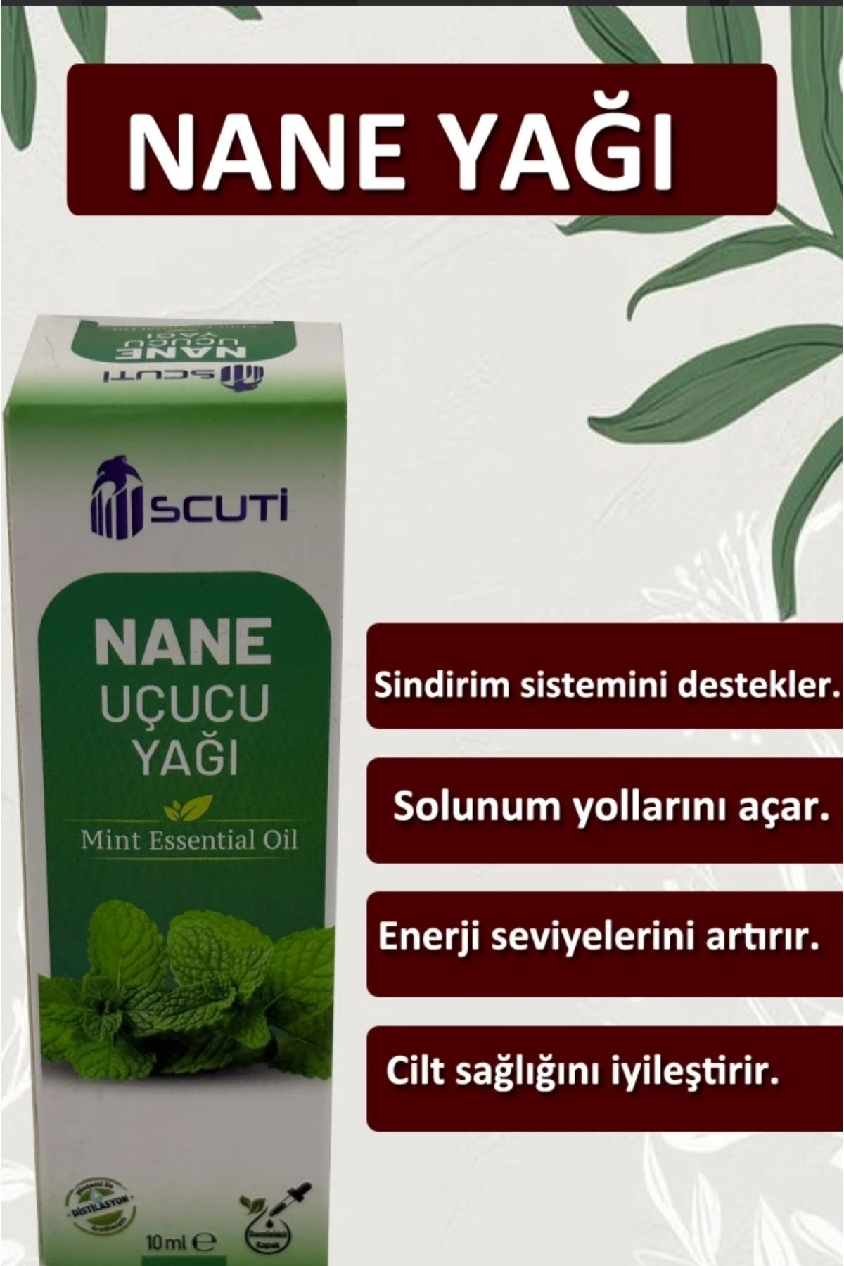 scuti Nane Yağı 10 Ml %100 Saf Analiz Sertifikalı