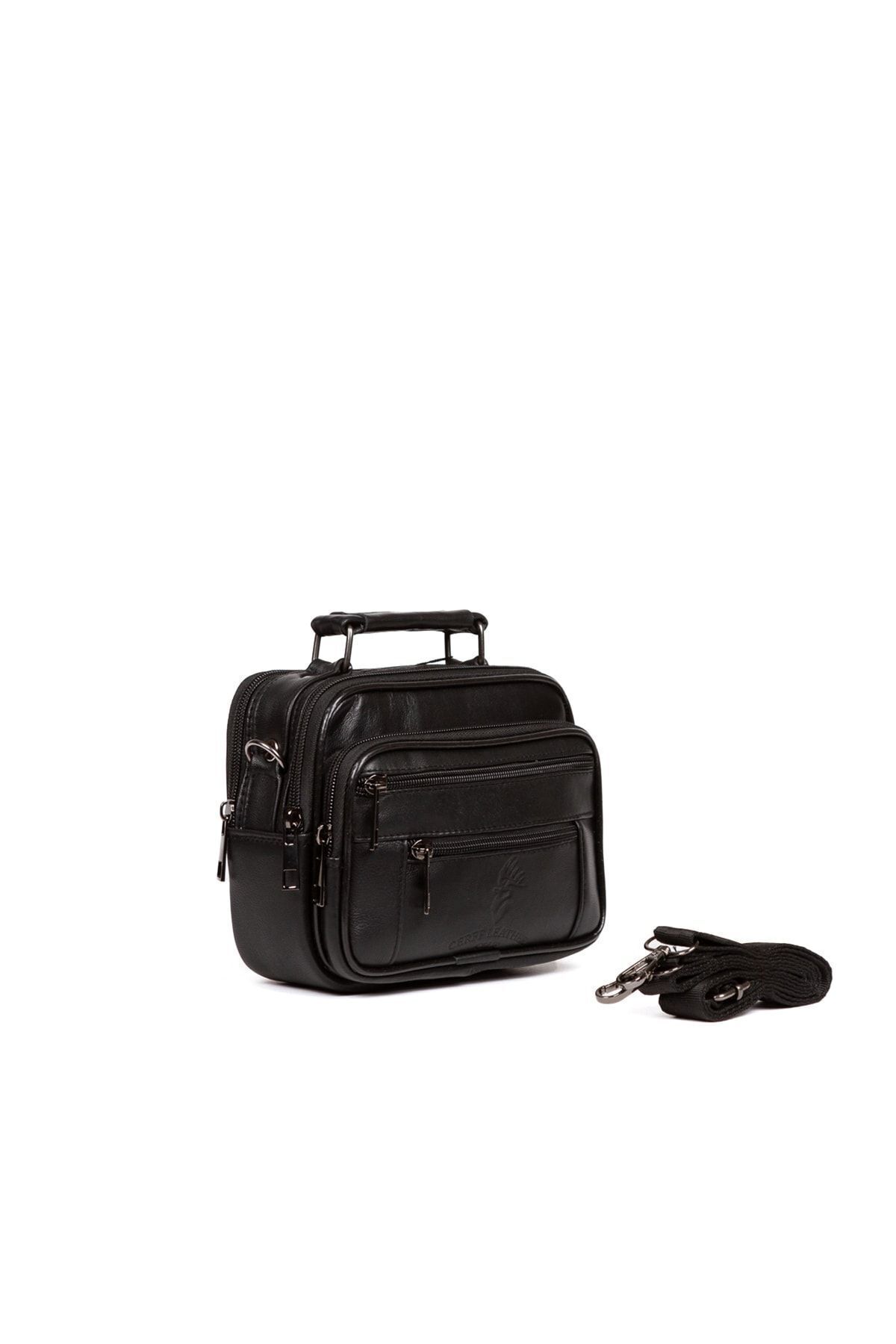 CERFF LEATHER CLUP Omuz Askılı Erkek Deri Kasalı Çanta (KÜÇÜK) 18*15 Cm) görsel 3