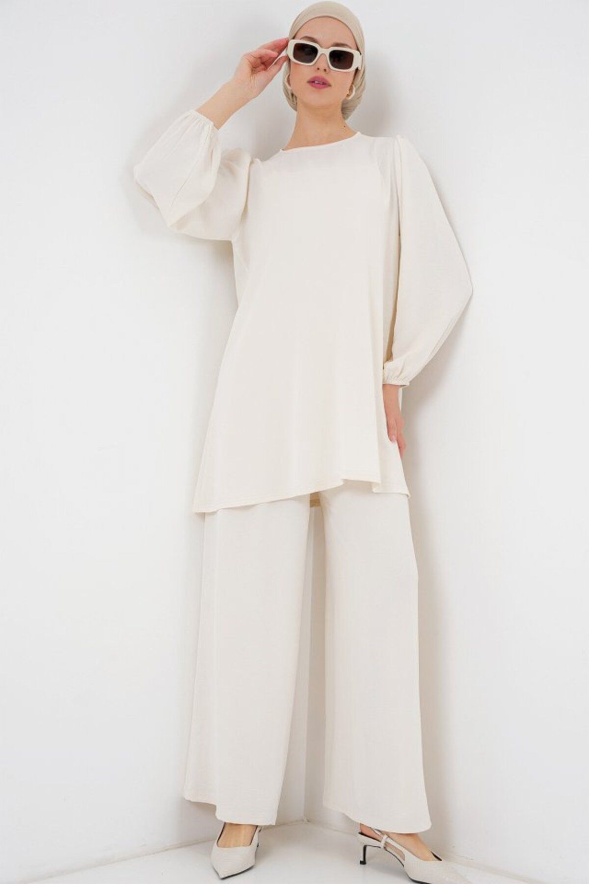 Albayrak Ayrobin Tunik Pantolon Alt Üst Takım 6712 - Ekru