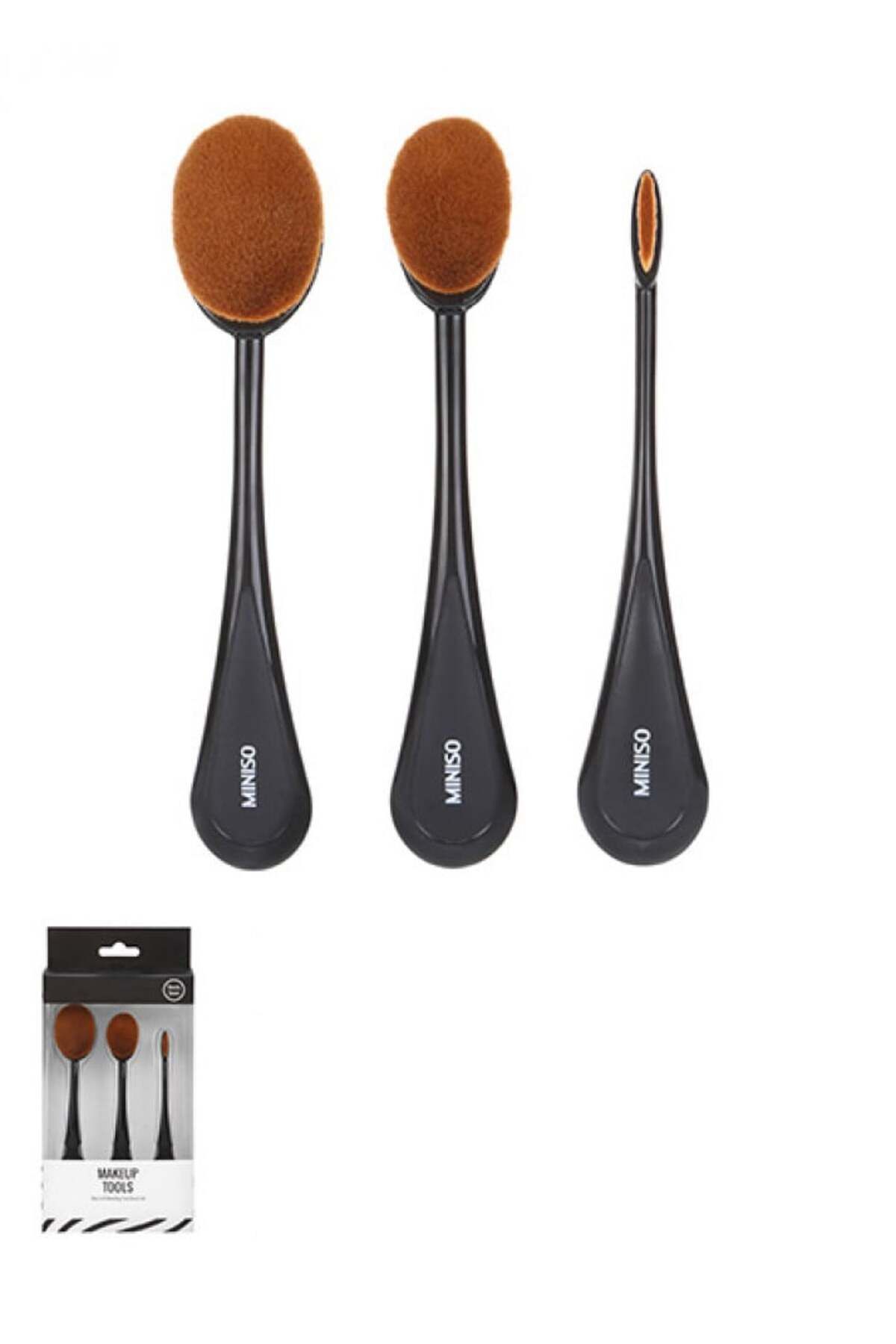 Miniso-Set of 3 soft oval makeup blending brushes 1