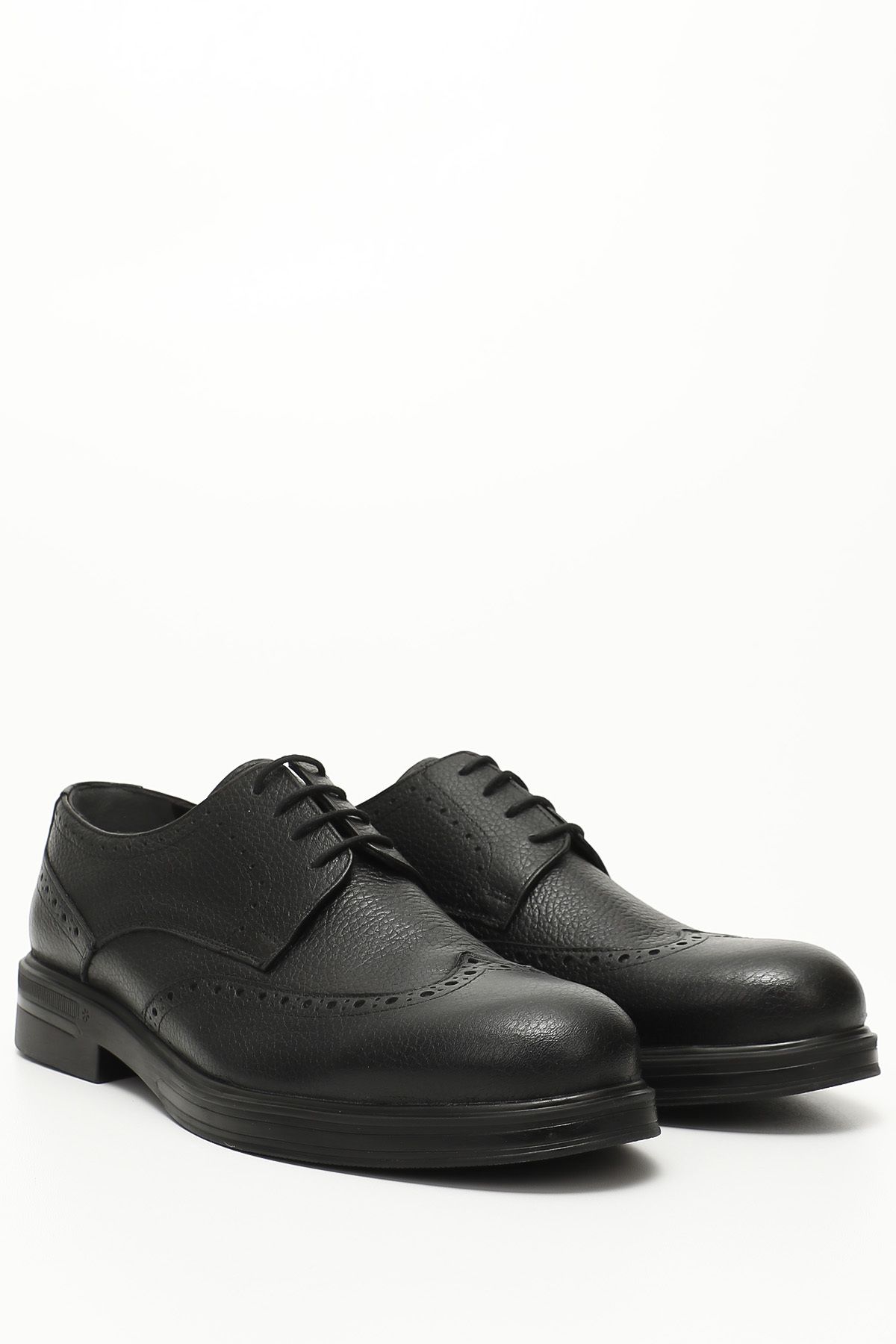 GÖNDERİ(R)-Men's Black Lace-Up Genuine Leather Classic Shoes 2