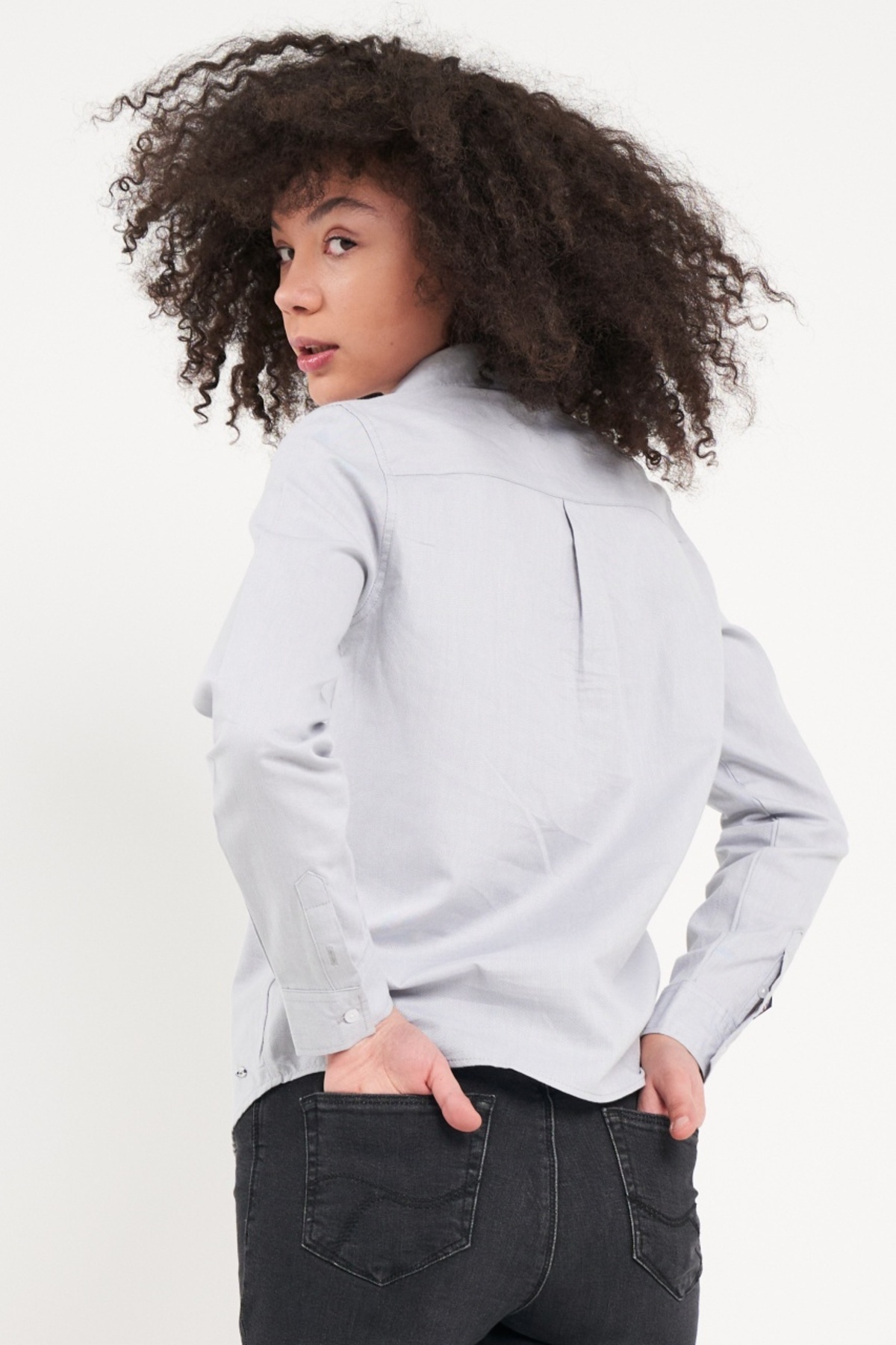 Timeout-Camasa dama de culoare uniforma cu logo aplicat 4