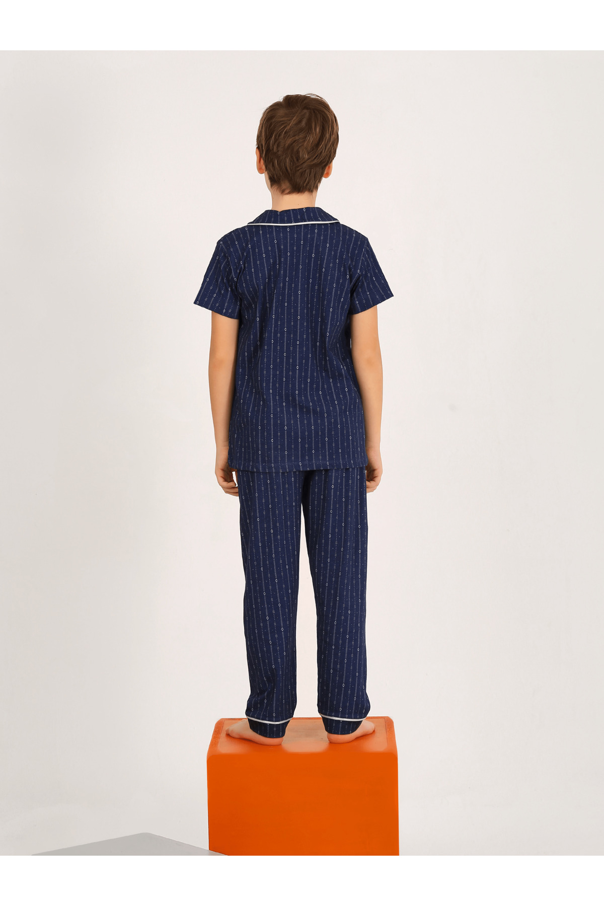 vitmo Erkek Çocuk Kısa Kollu Düğmeli %100 Pamuklu Pijama Takımı Beta fotoğrafı 2 (önizleme)