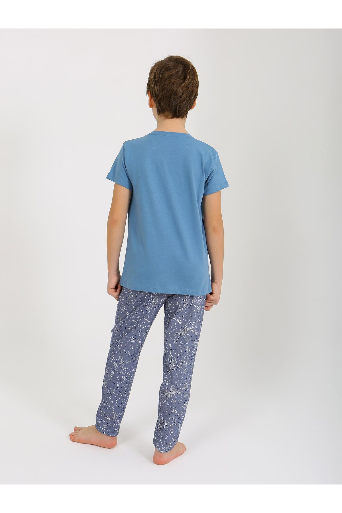 vitmo Erkek Çocuk Kısa Kollu %100 Pamuklu Pijama Takımı Go Space fotoğrafı 4 (önizleme)