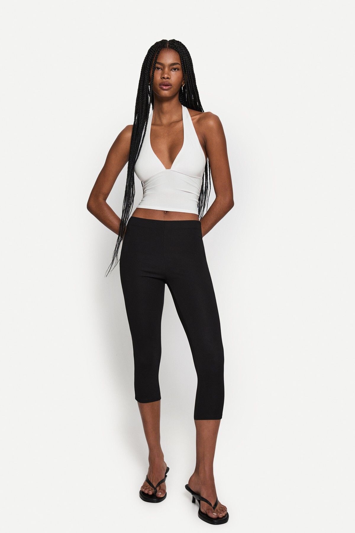 Bershka Büzgülü halter yaka bluz