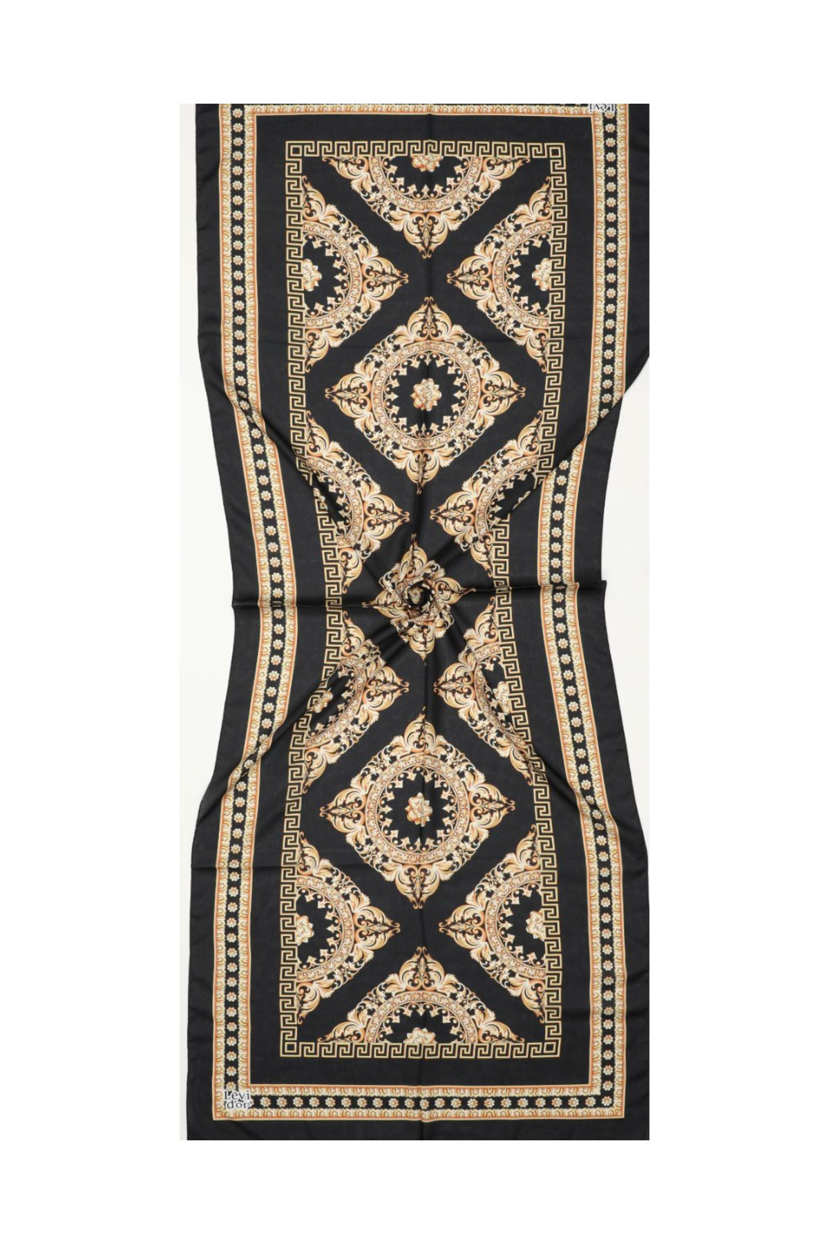 Levidor-Love Shawl 87 Black-Gold-Green 1