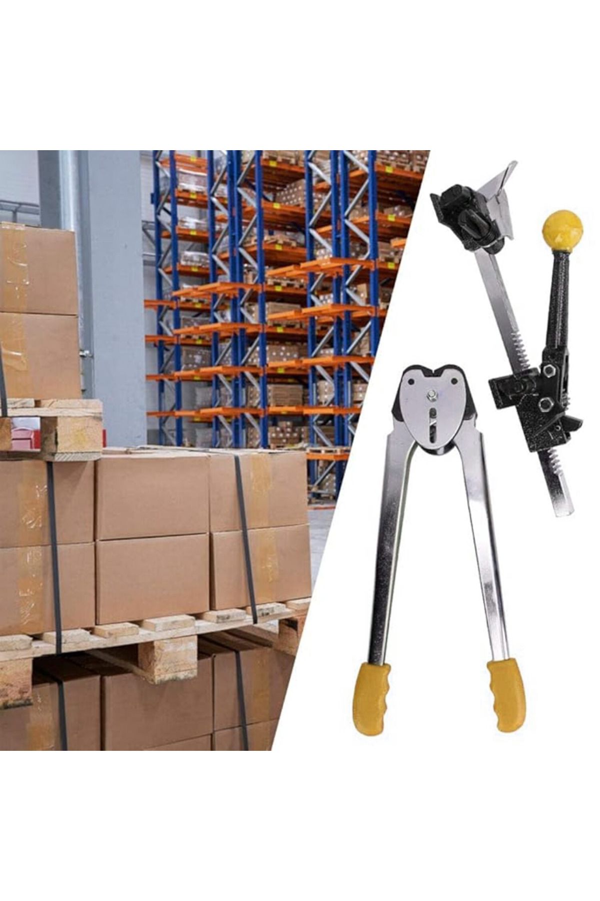 Generic-Practical Manual Strapping Tool Set for Wrapping Cartons - For Use in Offices, Workshops and Warehouses - Yellow 4