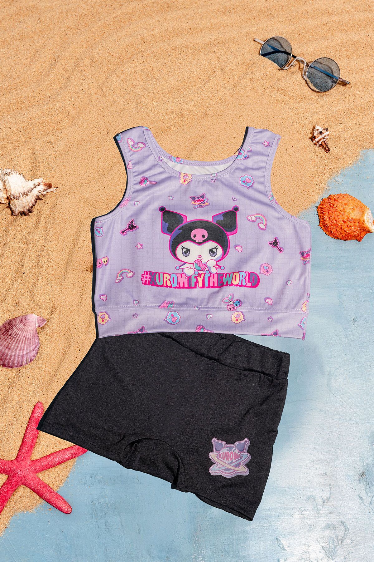 Beniizle-Set de bikini pentru fete cu model de stele 1