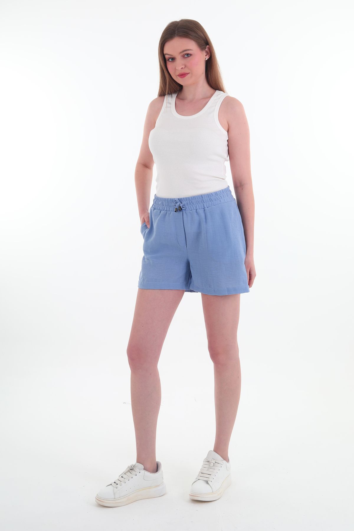Rich-Mini pantaloni scurți de in pentru femei 3