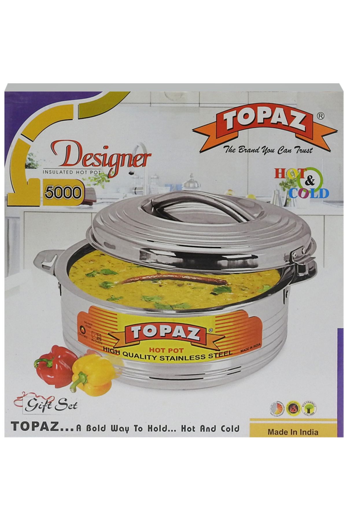 kifra Thermos Topaz Inox + Capac Designer 5000ml - One Size