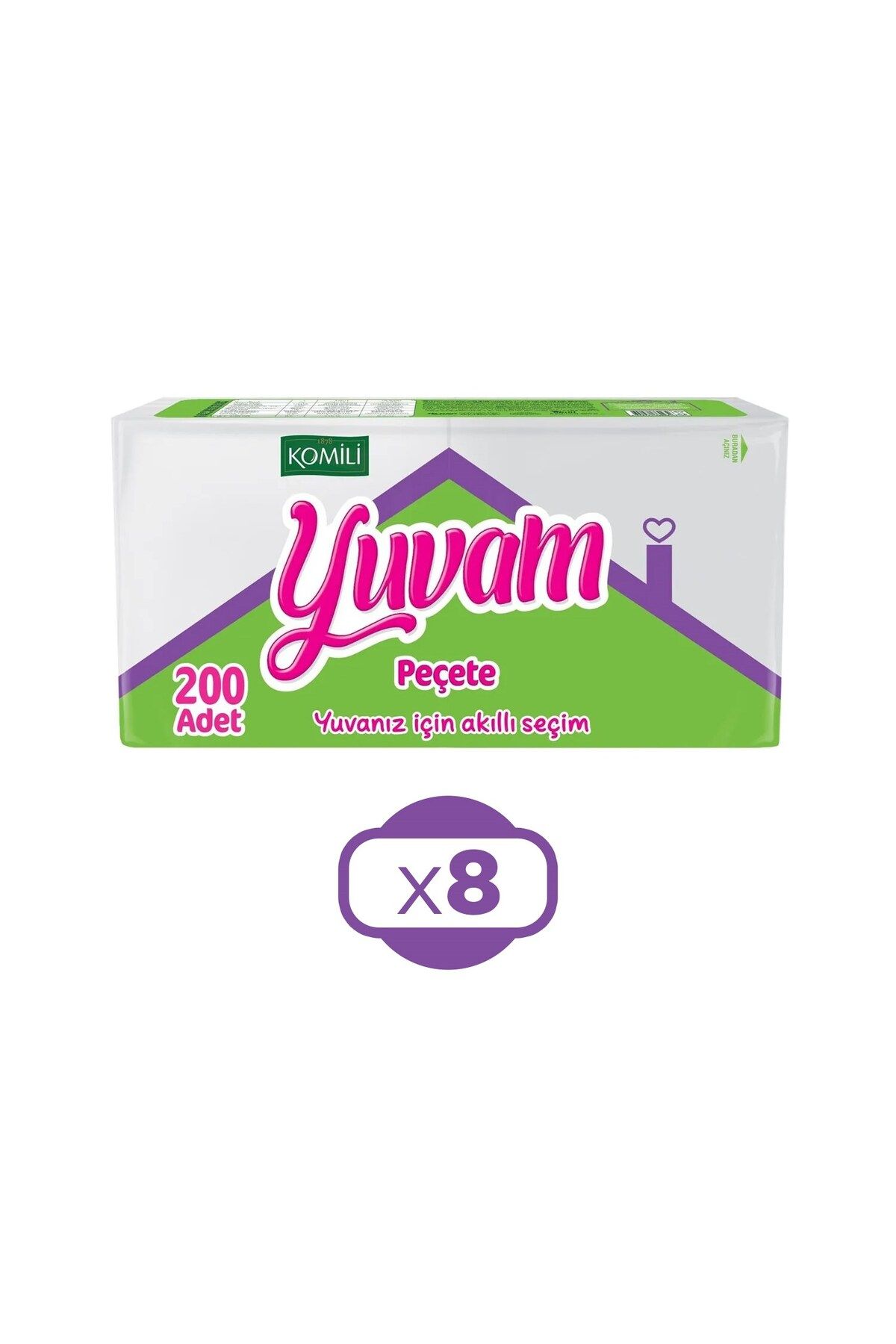 Komili Yuvam Peçete 200 lü x 8 Adet