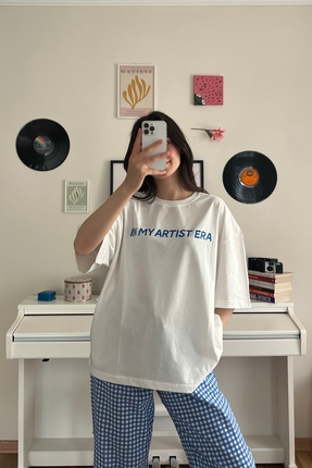 Moide %100 Pamuk Bisiklet Yaka Boxy Fit Unisex Kısa Kollu T-shirt