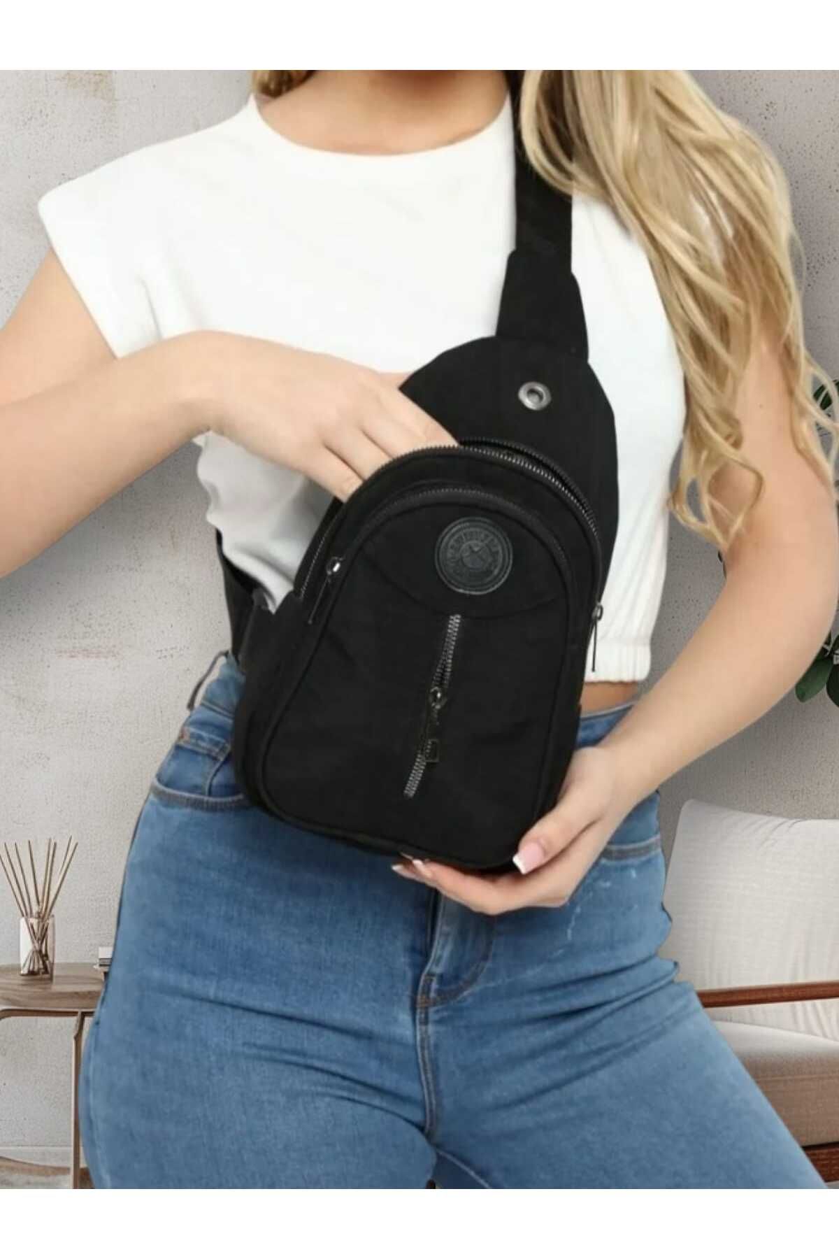 La'Graccia-Unisex Crinkle Cross Strap Shoulder and Waist Bag 3