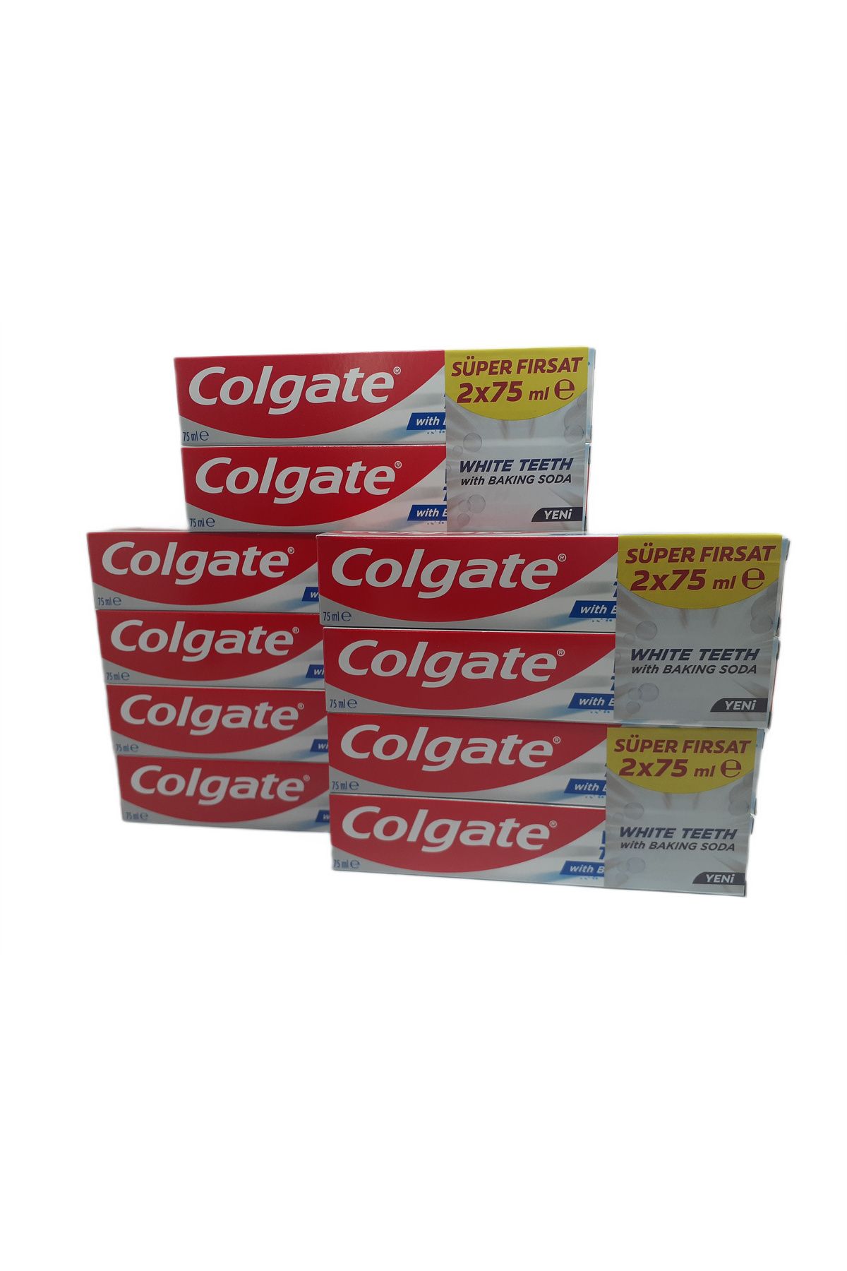 prestij sanal market COLGATE WHİTE TEETH DİŞ MACUNU SODALI 2 * 75 ML FIRSAT PAKETİ X 5 ADET