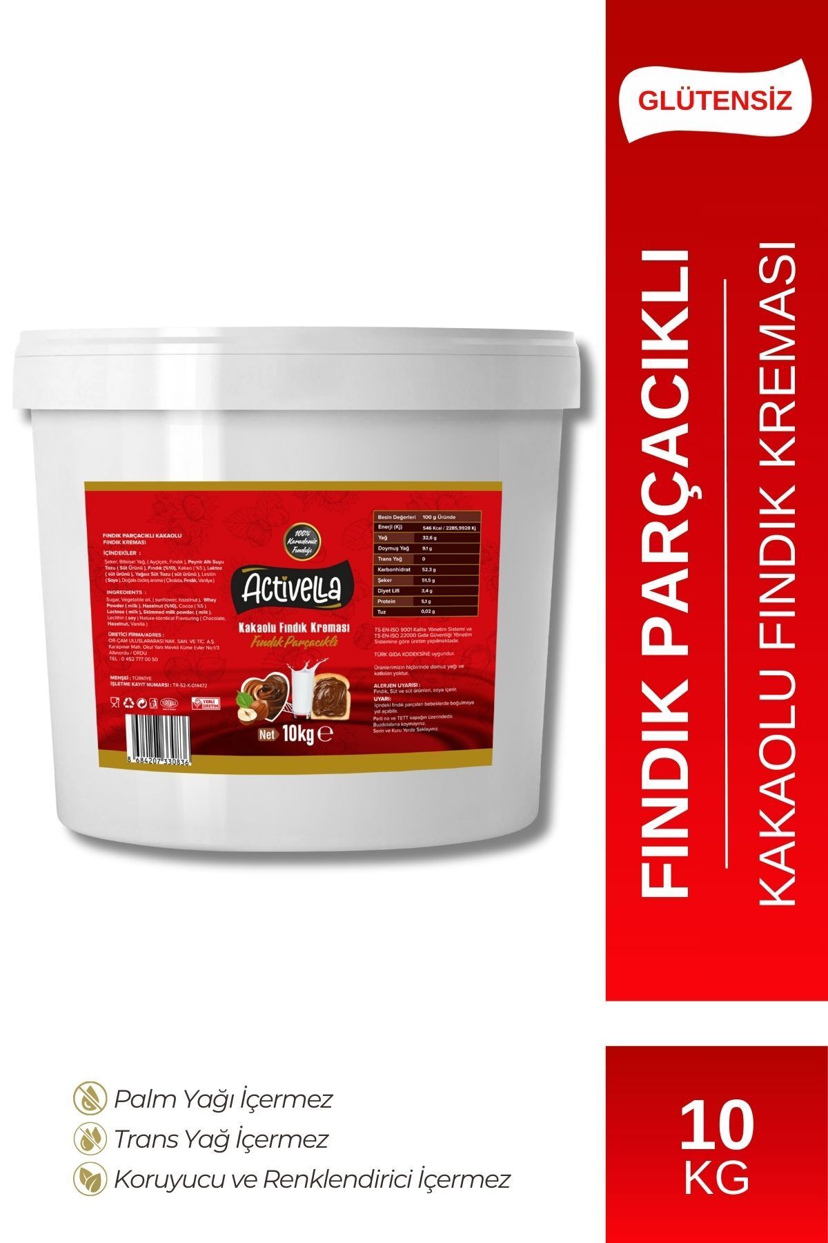 Activella Kakaolu Fındık Kreması Parçacıklı 10kg