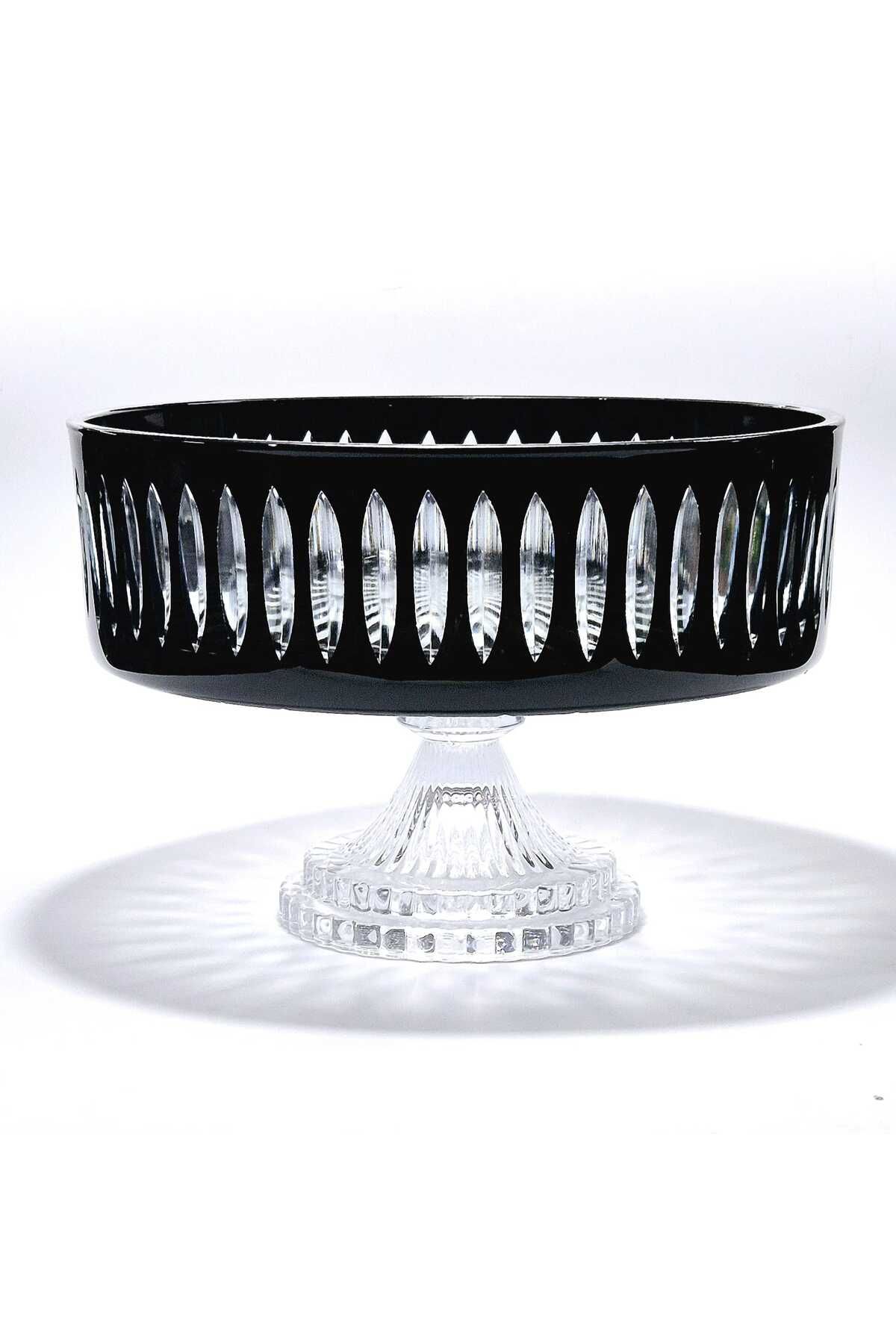 Kristal Market KRİSTAL KESME DEKOR SOFRA KASE SUNUMLUK MEYVELİK 25CM