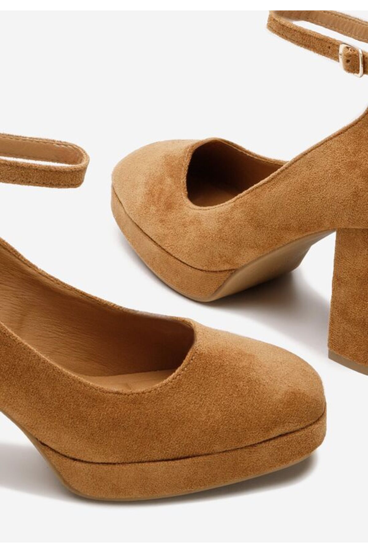 B T Shoes-Isperta V2 Camel Chunky Heel Shoes 5