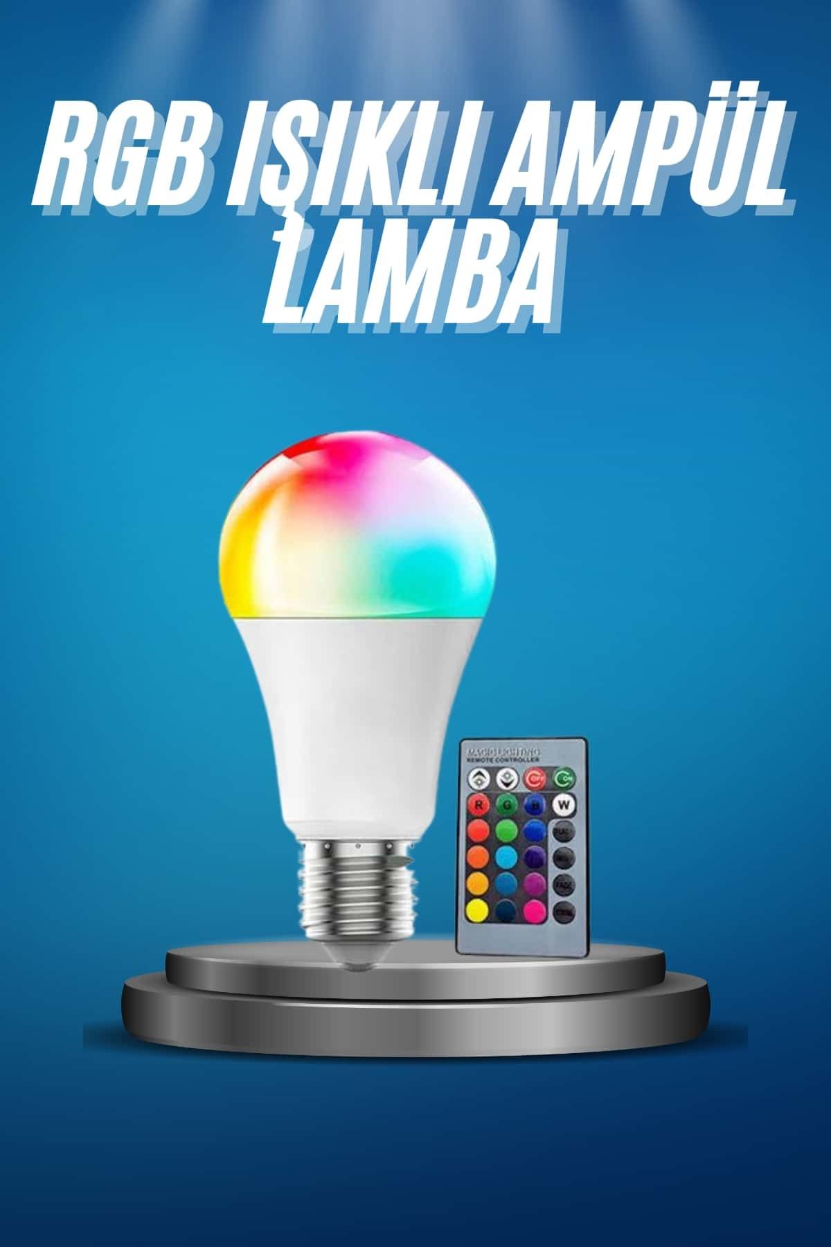 teknodayım Ayarlanabilir Parlaklık RGB Led Ampul Beyaz Lamba Ve Renkli Ampul