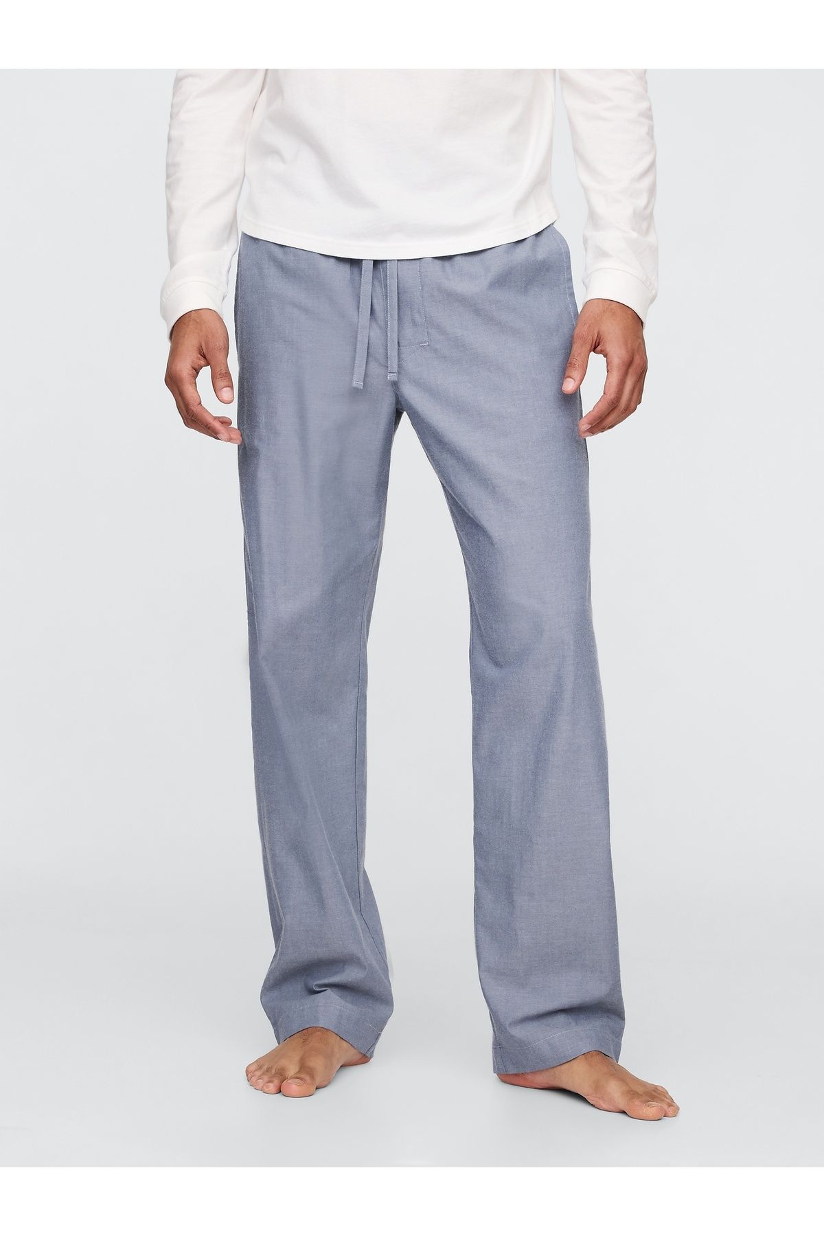 Erkek Açık Mavi Relaxed Poplin Pijama Altı - 3