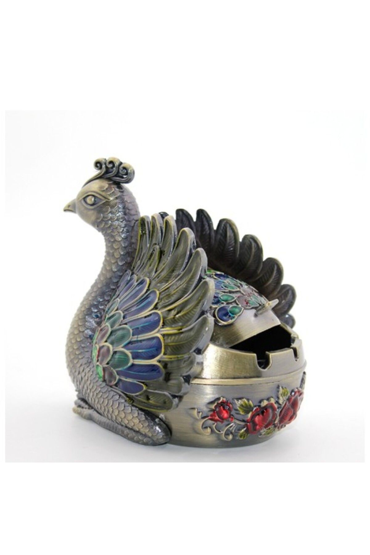 Store Metal Tavuskuşu Figürü Küllük