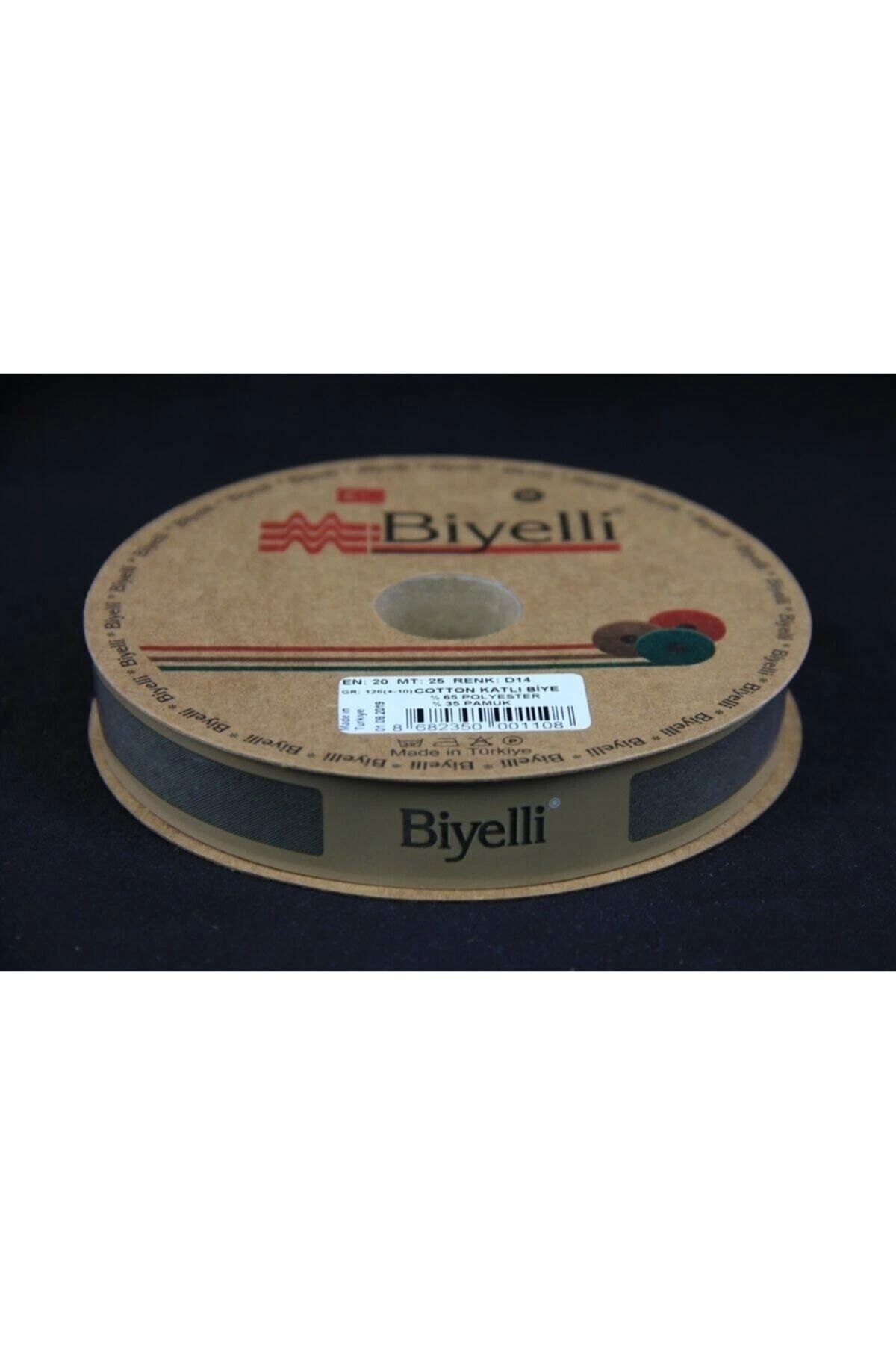 P Parla Biye Koton Katlı D14 Asker Yeşili 2 cm 25 Metre %65 Koton %35 Polyester