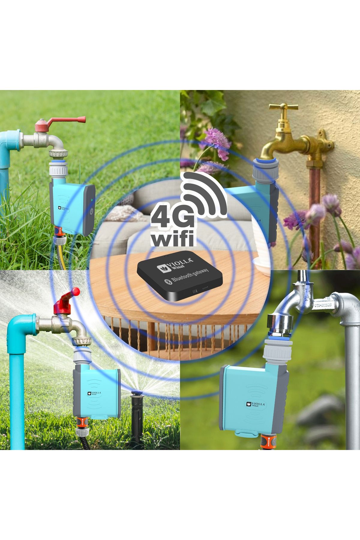 VİOLLA-Smart Wi-Fi watering timer with Bluetooth support. Timer for watering gardens, lawns, and trees. 5