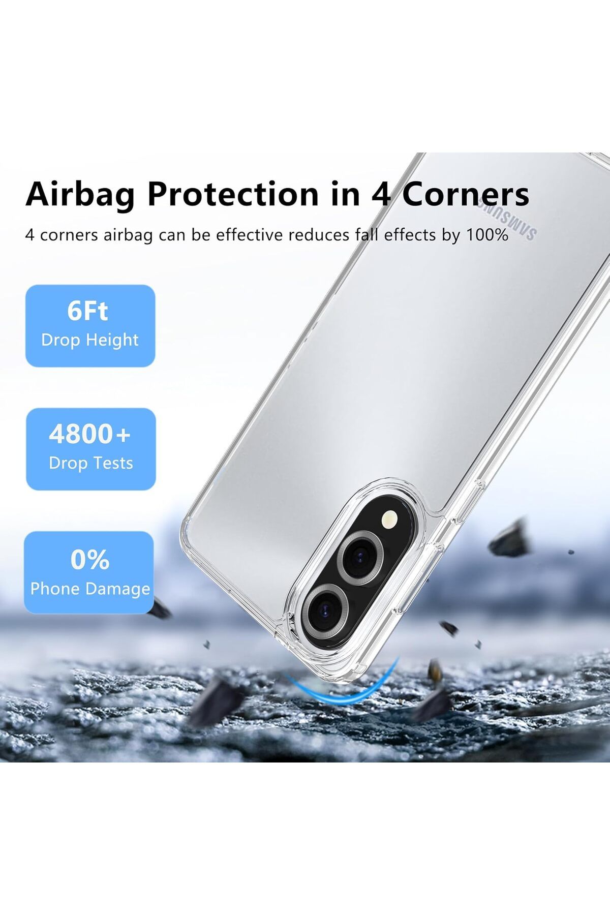 AWH-غلاف شفاف لهاتف Samsung Galaxy S25 Edge 5G، غلاف هاتف S25 Edge + شاشة [عبوة من قطعتين]، TPU ناعم 3