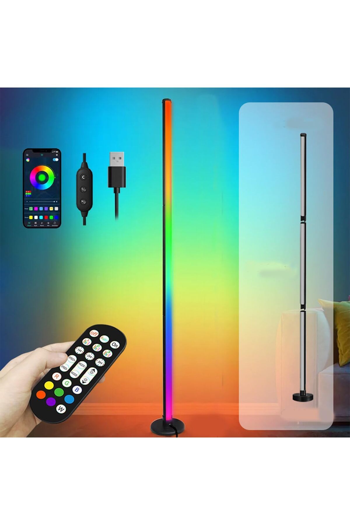 COOYA-RGB Modern LED Light, with Remote, App and Voice Control, for Living Room and Bedroom 1