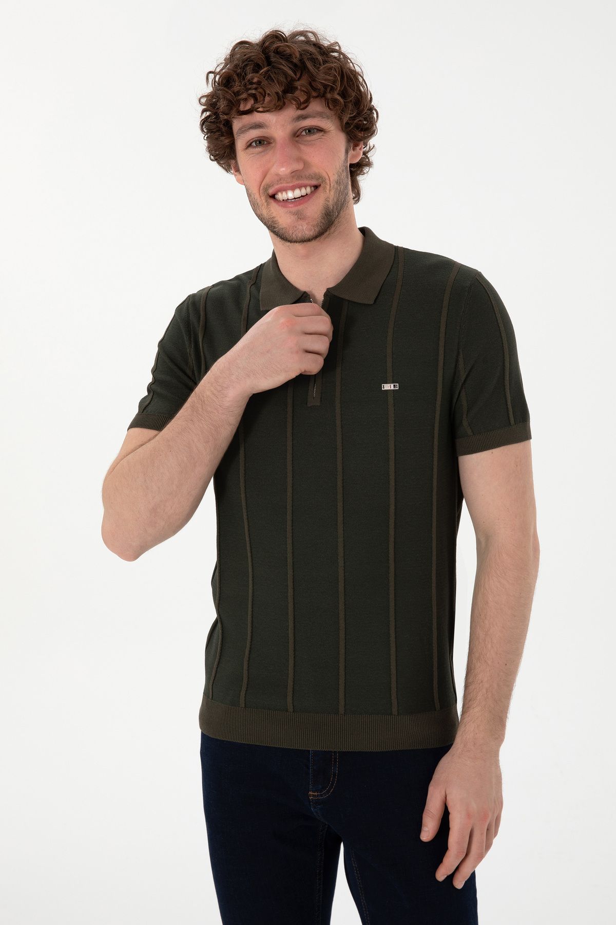 U.S. Polo Assn.-Men's Slim Fit Polo Neck Mink T-Shirt 50306457 -Vr052 3