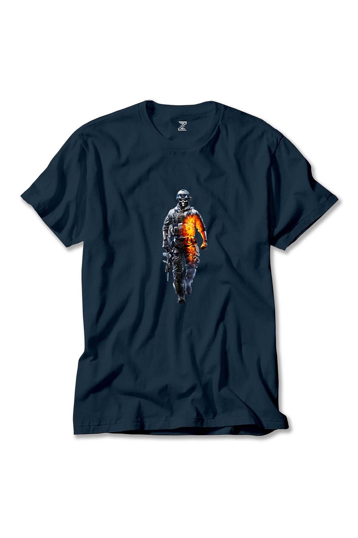 WAKHA Call Of Duty Skull Warrior Lacivert Tişört