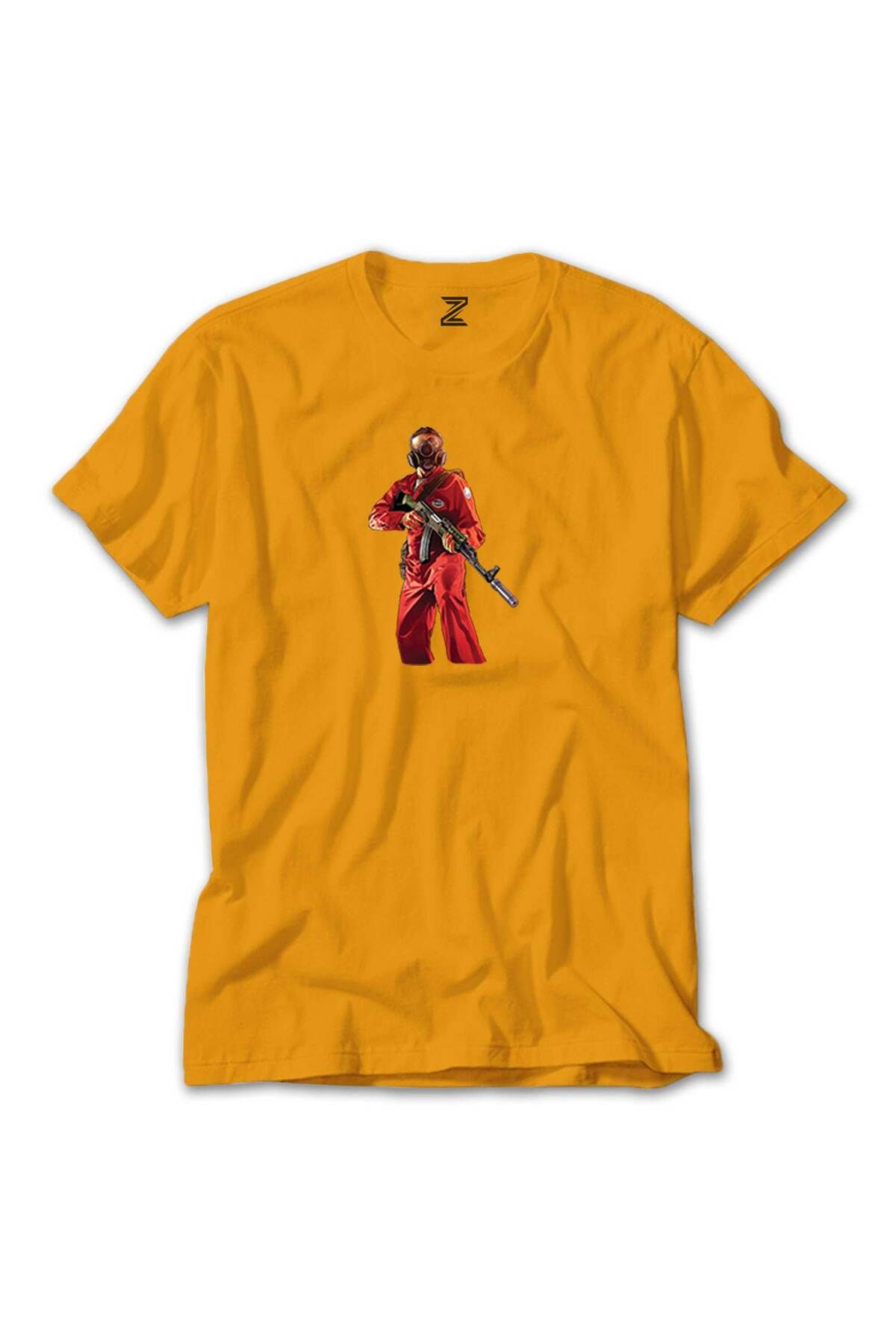 WAKHA GTA Robber In Red Suit Man Sarı Tişört