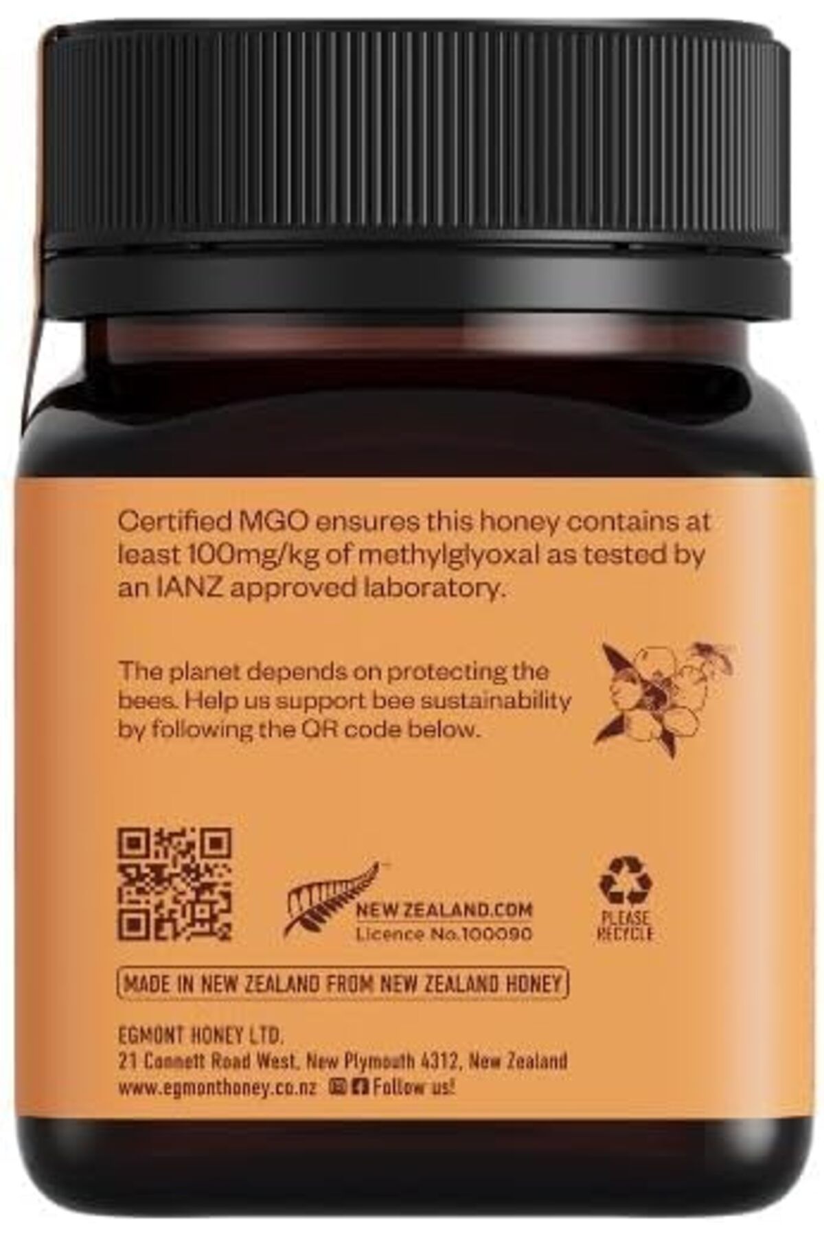 EGMONT-Raw Manuka Honey Multifloral 100+ MGO, 250 Grams | Authentic & Unpasteuried | 100% Pure New Z 7