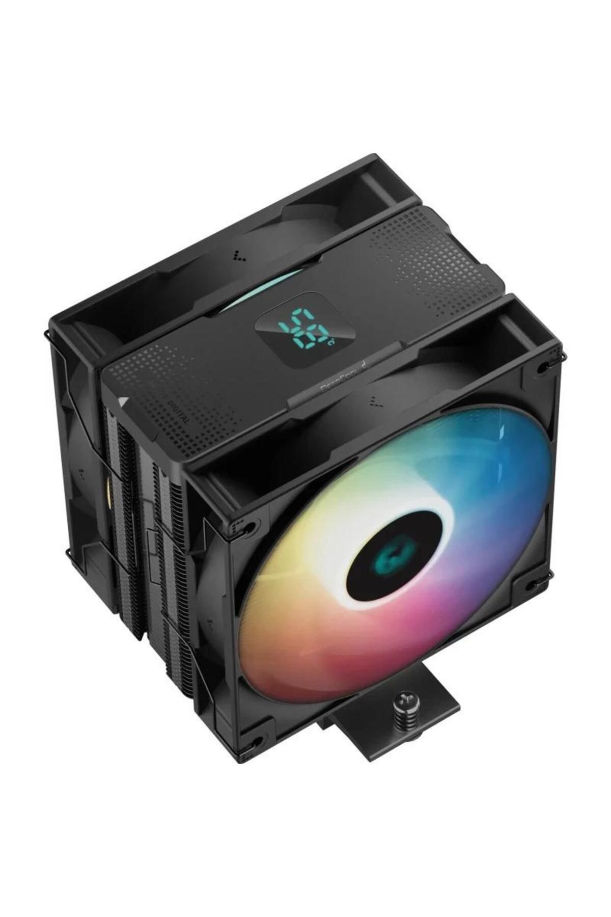 Deep Cool-Cooler CPU DeepCool AG400 Digital Plus ARGB, iluminare ARGB si Display, 2x 120 mm, 2100 rpm, PWM 5