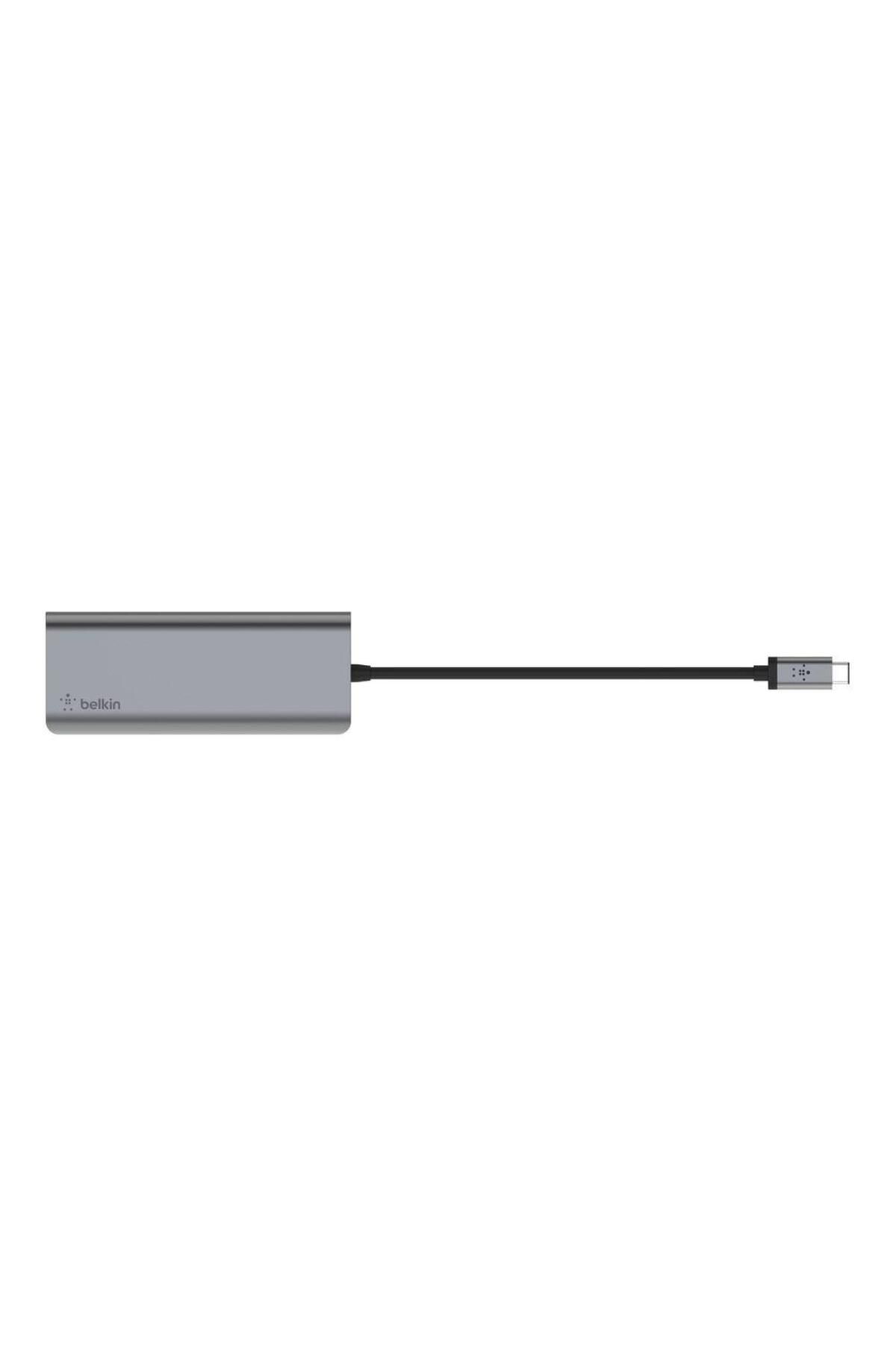 Belkin-HUB USB Belkin CONNECT AVC008btSGY, USB-C, 6 în 1, HDMI, USB-C PD, USB-A 3.0, Cititor de carduri SD (Gri) 4