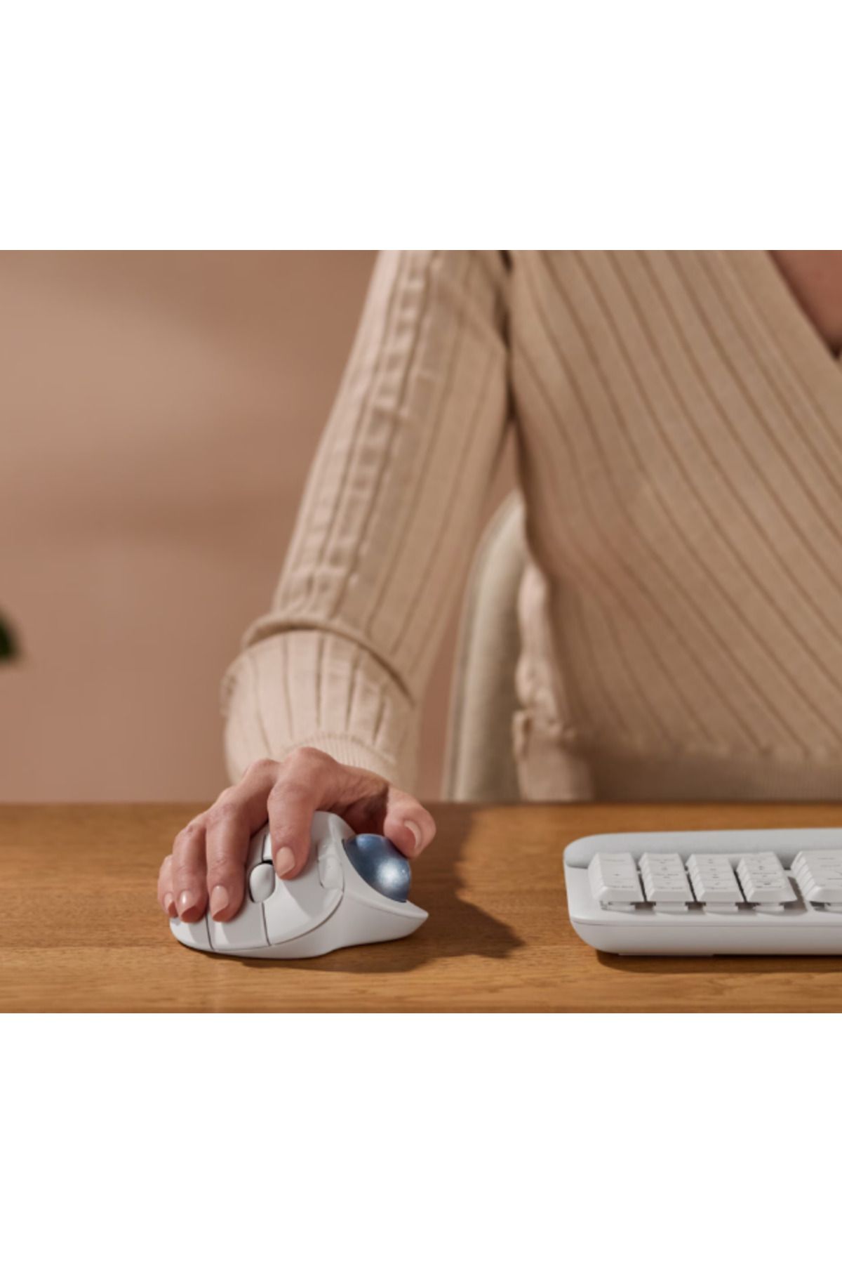 logitech-Mouse Logitech ERGO M575S, Wireless Trackball, USB (Alb/Albastru) 3