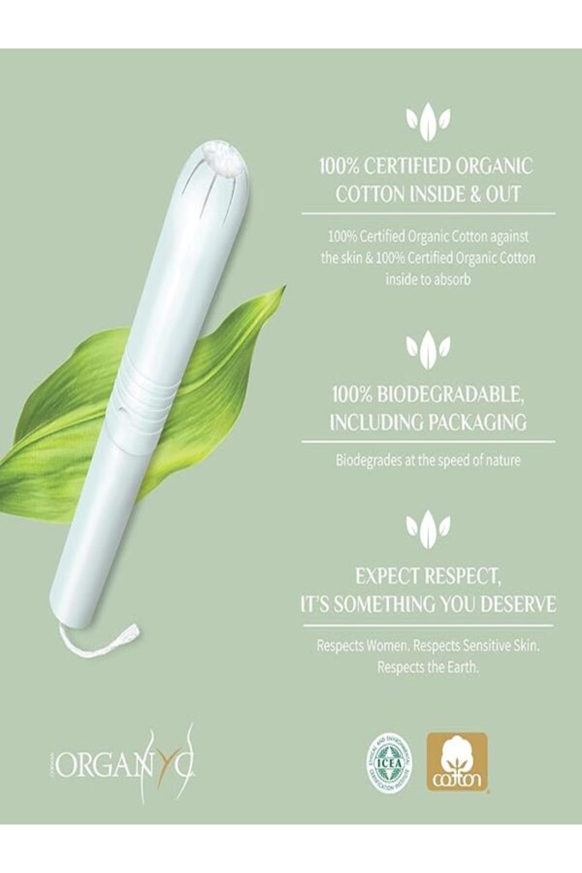 Organyc-Tampons - Cardboard Applicator, Regular Flow, 6 Pack (total 96 Count) 7