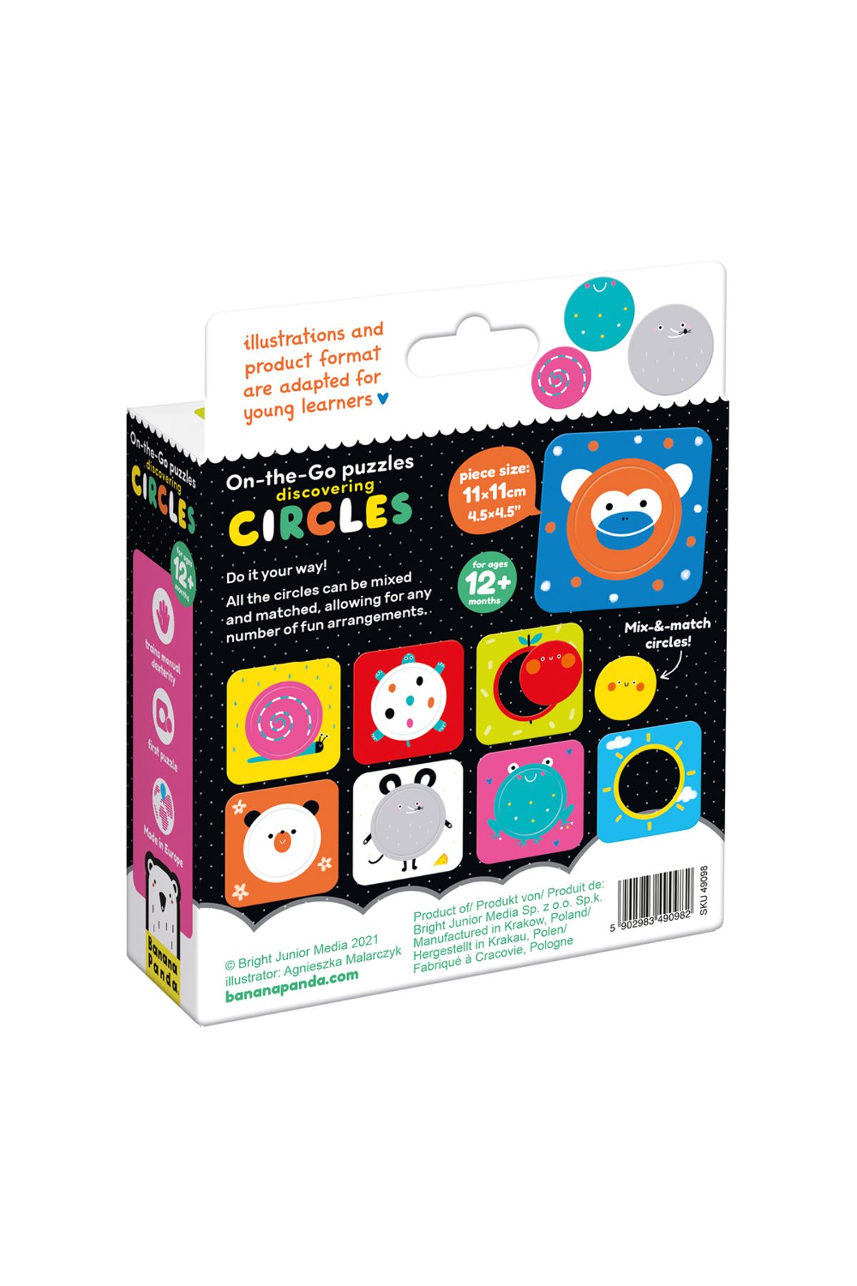 banana-Joc tip puzzle, Banana Panda On the Go Discovering Circles, imagini si cercuri, 16 piese, +12 luni 4