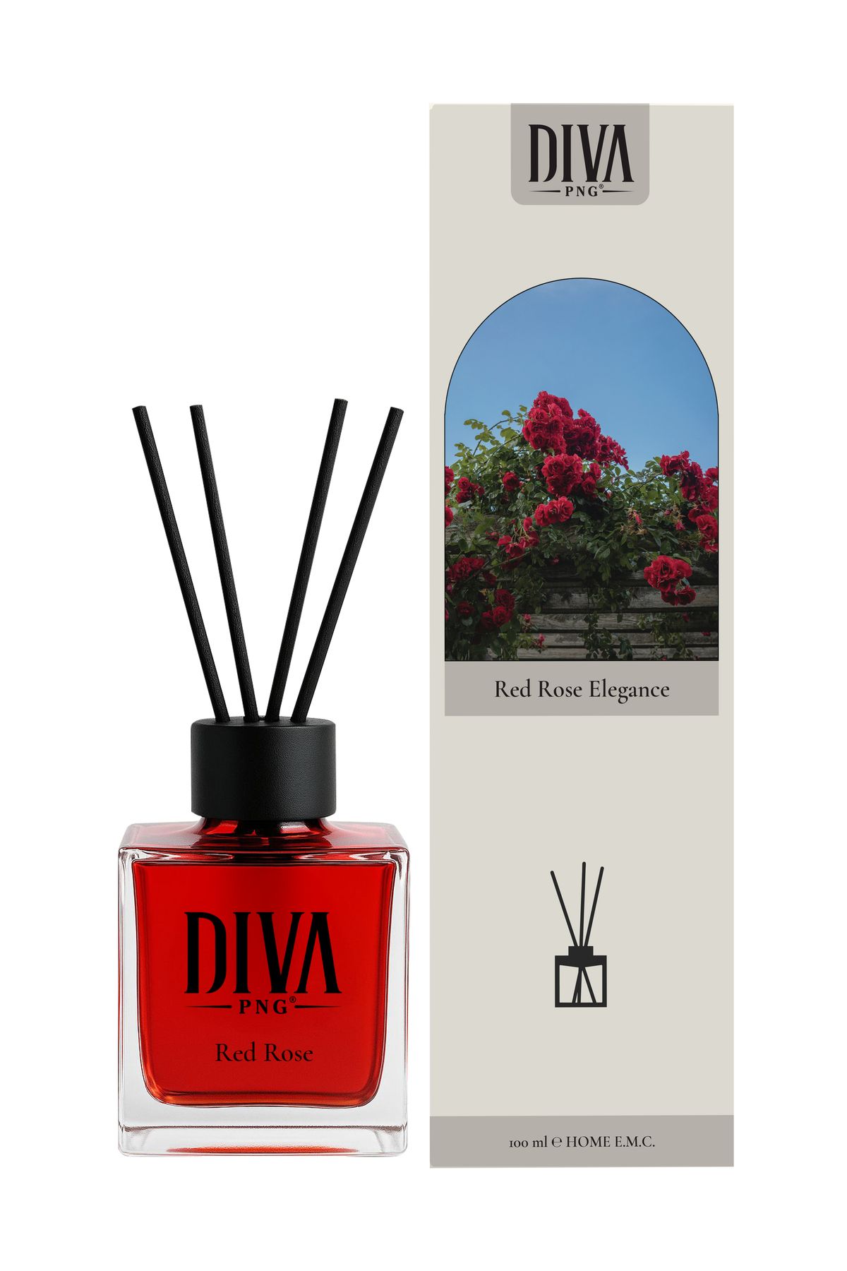 PNG DIVA Red Rose Kare Şişe 100 Ml.