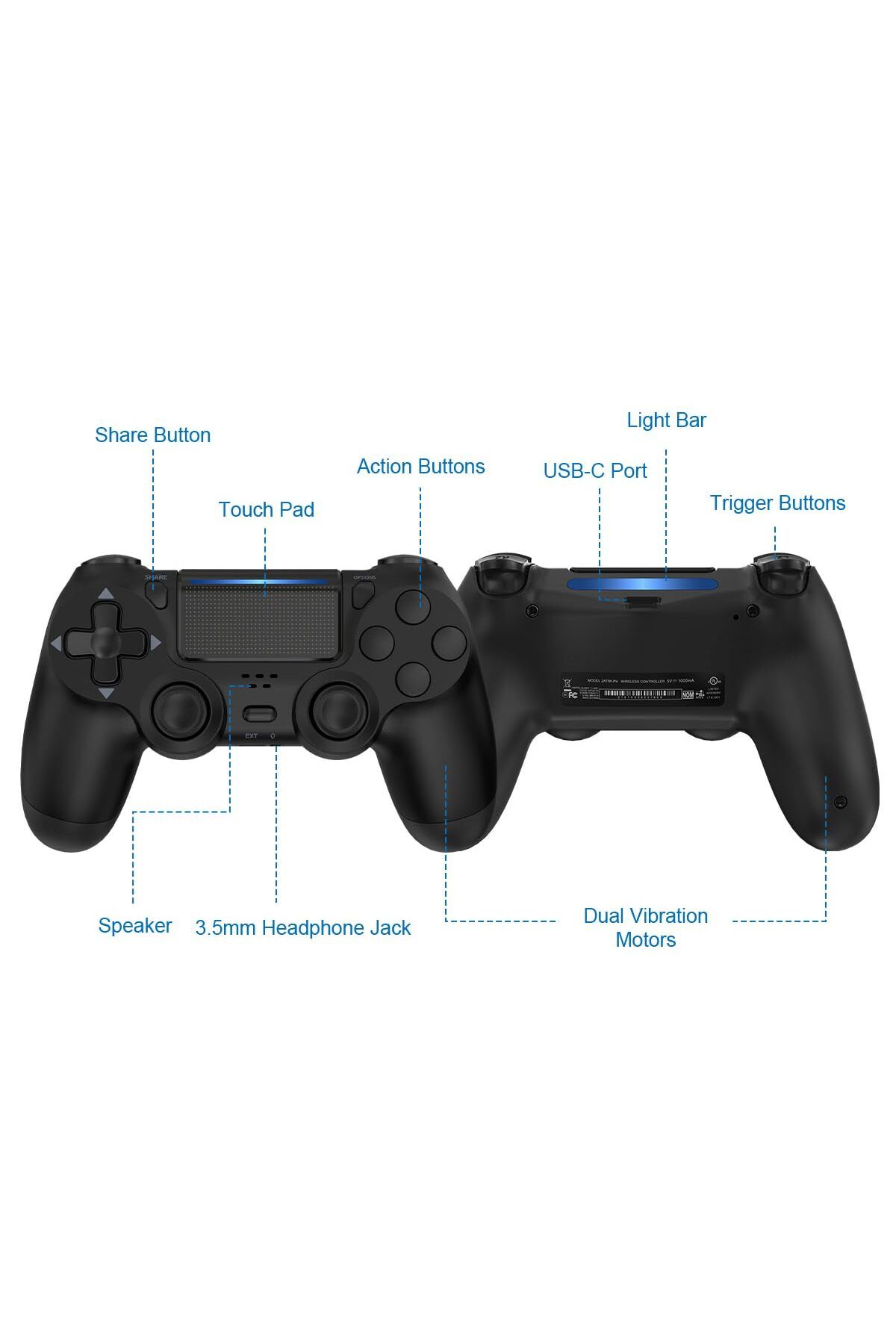 COOYA-Wireless Gamepad Bluetooth Game Controller for Sony Playstation 4 5
