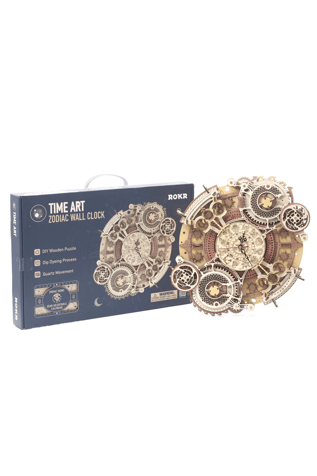 ROKR-Zodiac Wall Clock Mechanical Time Art Engine 3d Wooden Puzzle 5